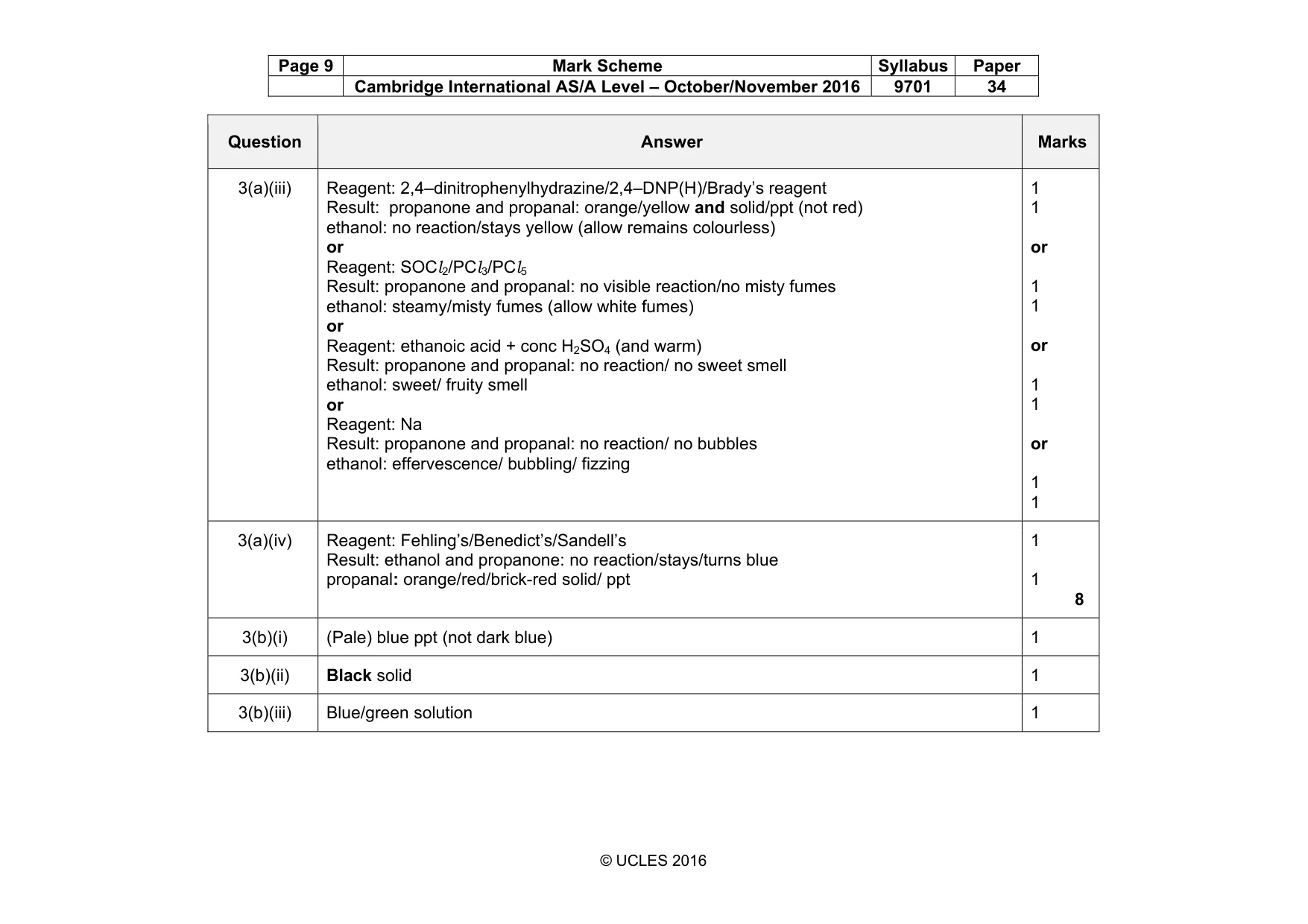 Mark scheme, page 9 of 10