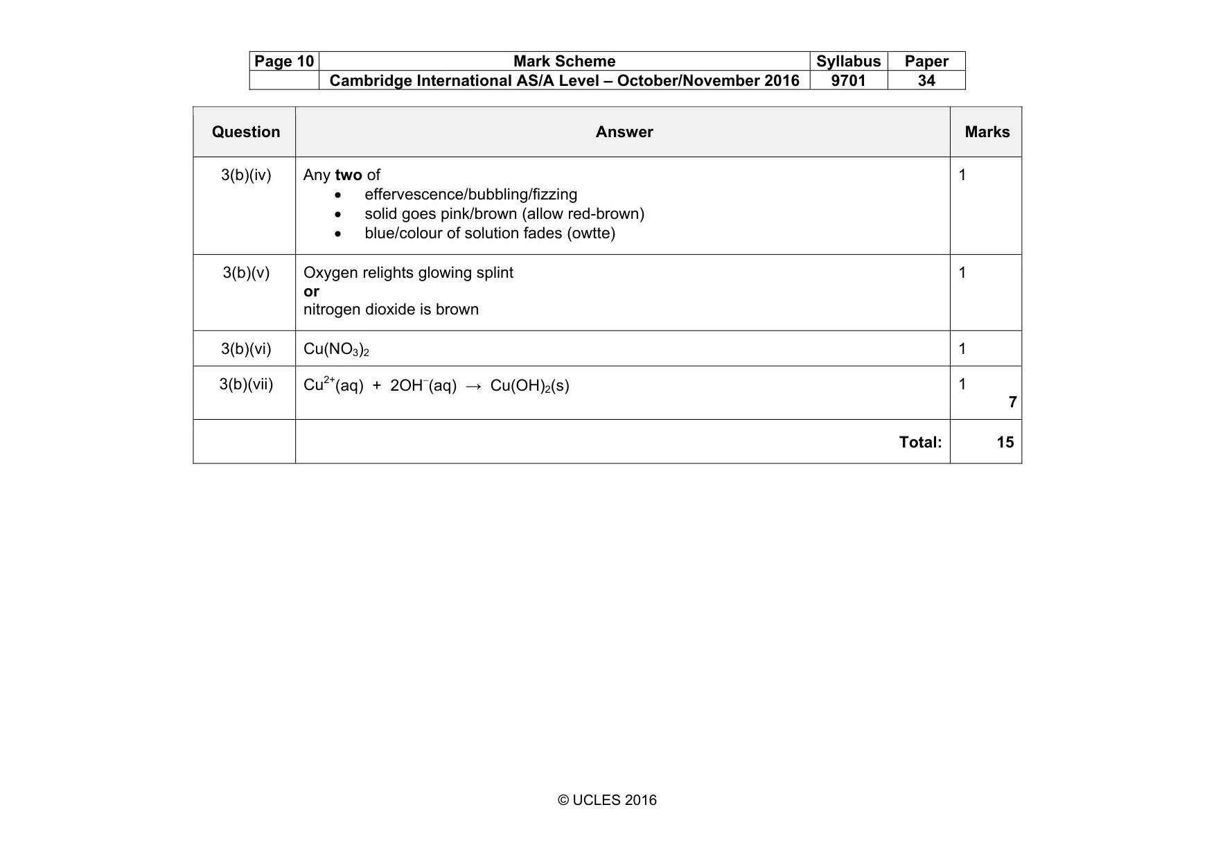Mark scheme, page 10 of 10