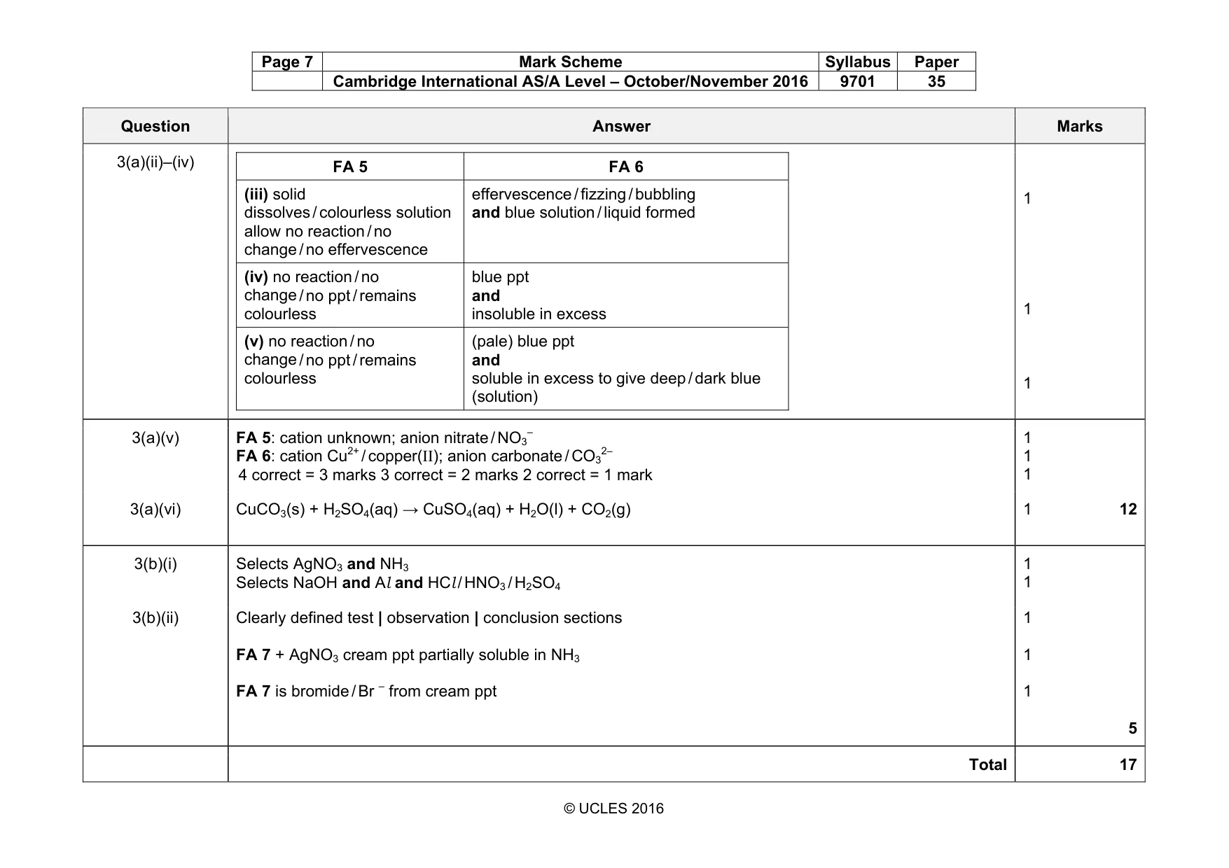 Mark scheme, page 7 of 7