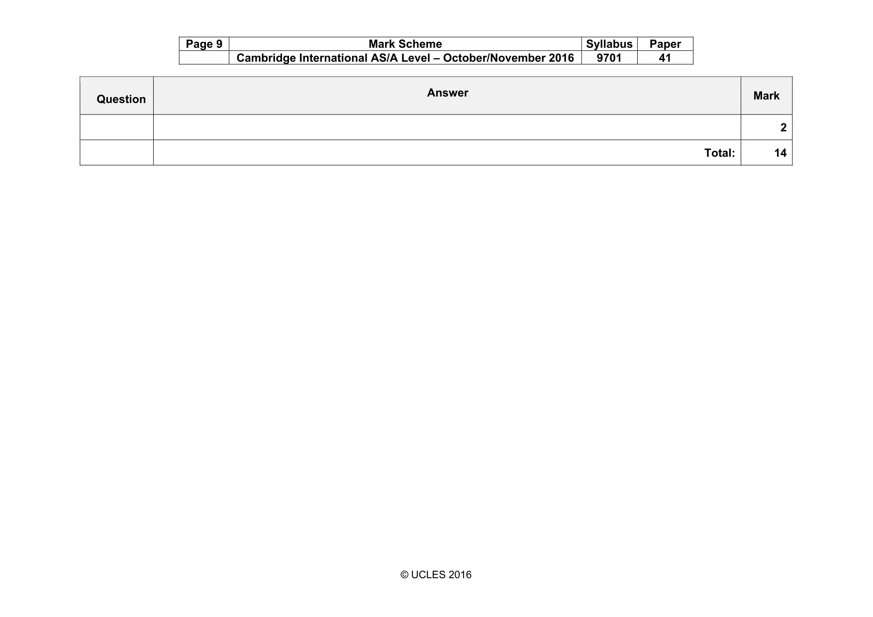 Mark scheme, page 9 of 17