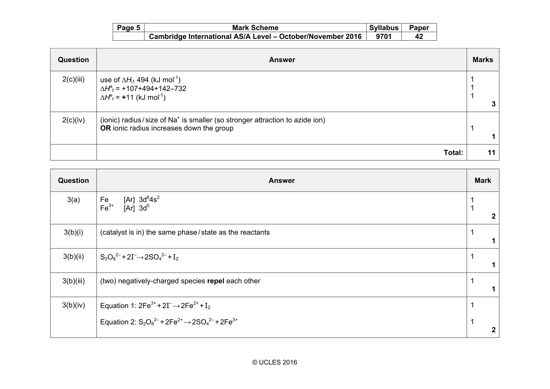 Mark scheme, page 5 of 16