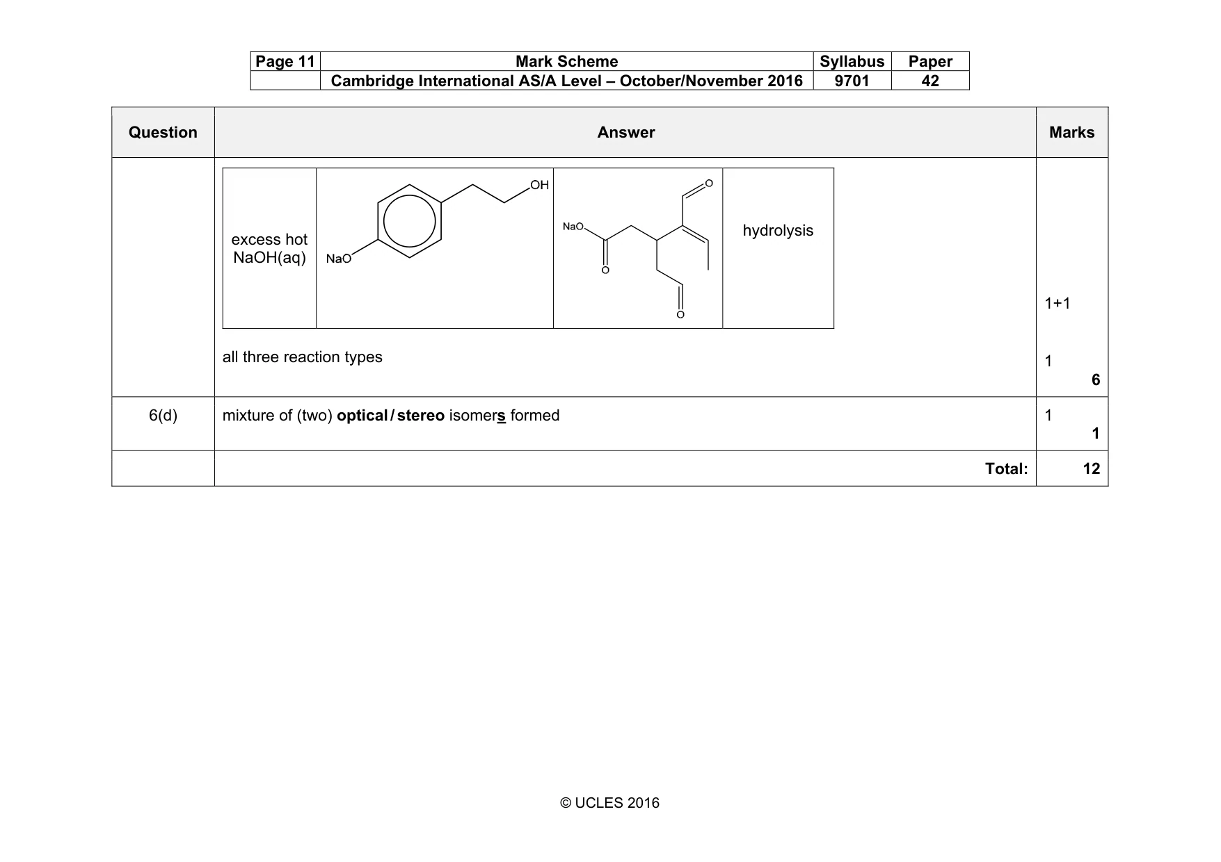 Mark scheme, page 11 of 16