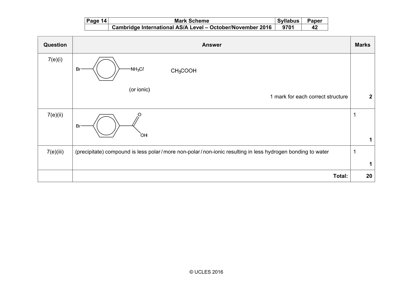 Mark scheme, page 14 of 16