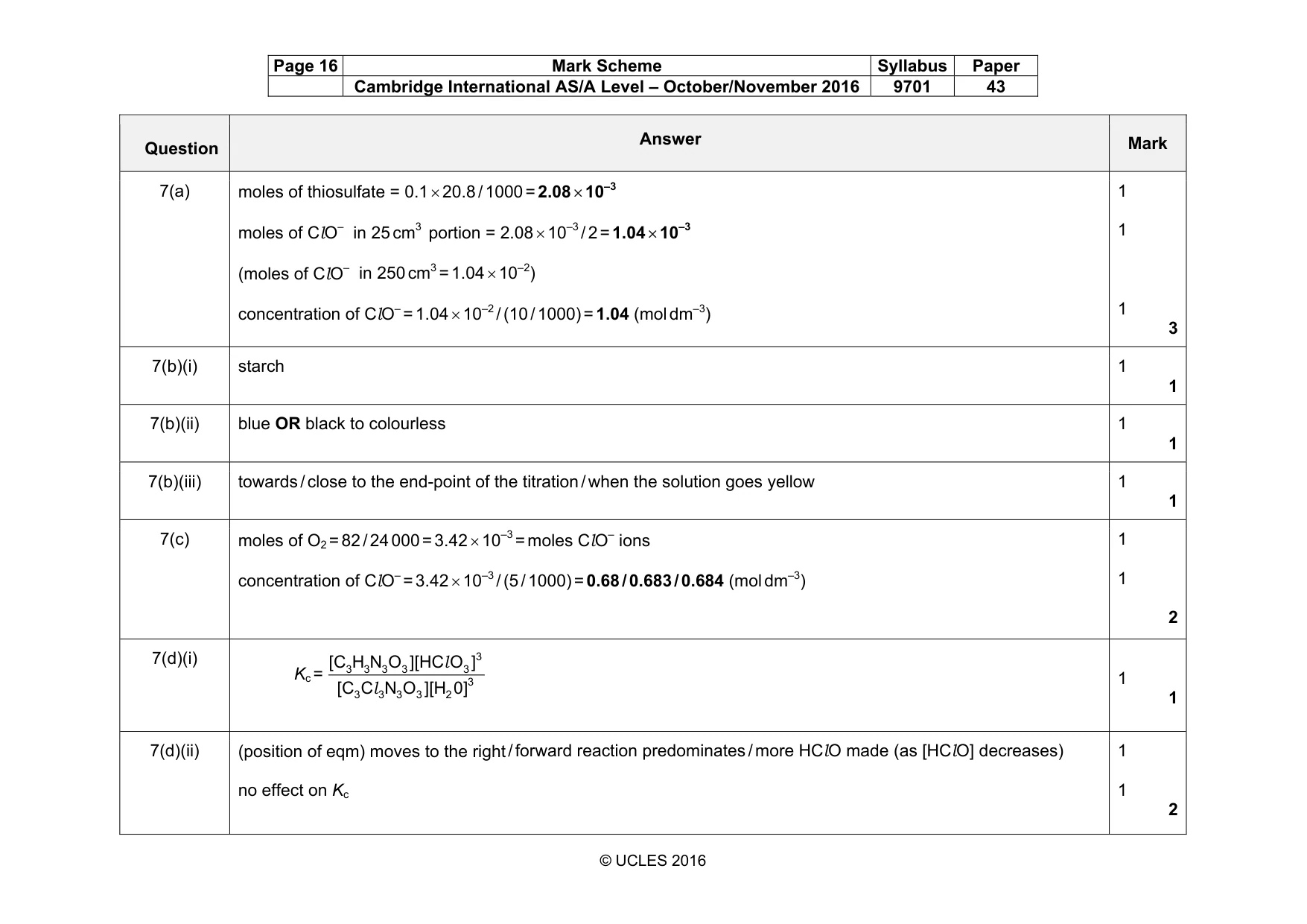 Mark scheme, page 16 of 17