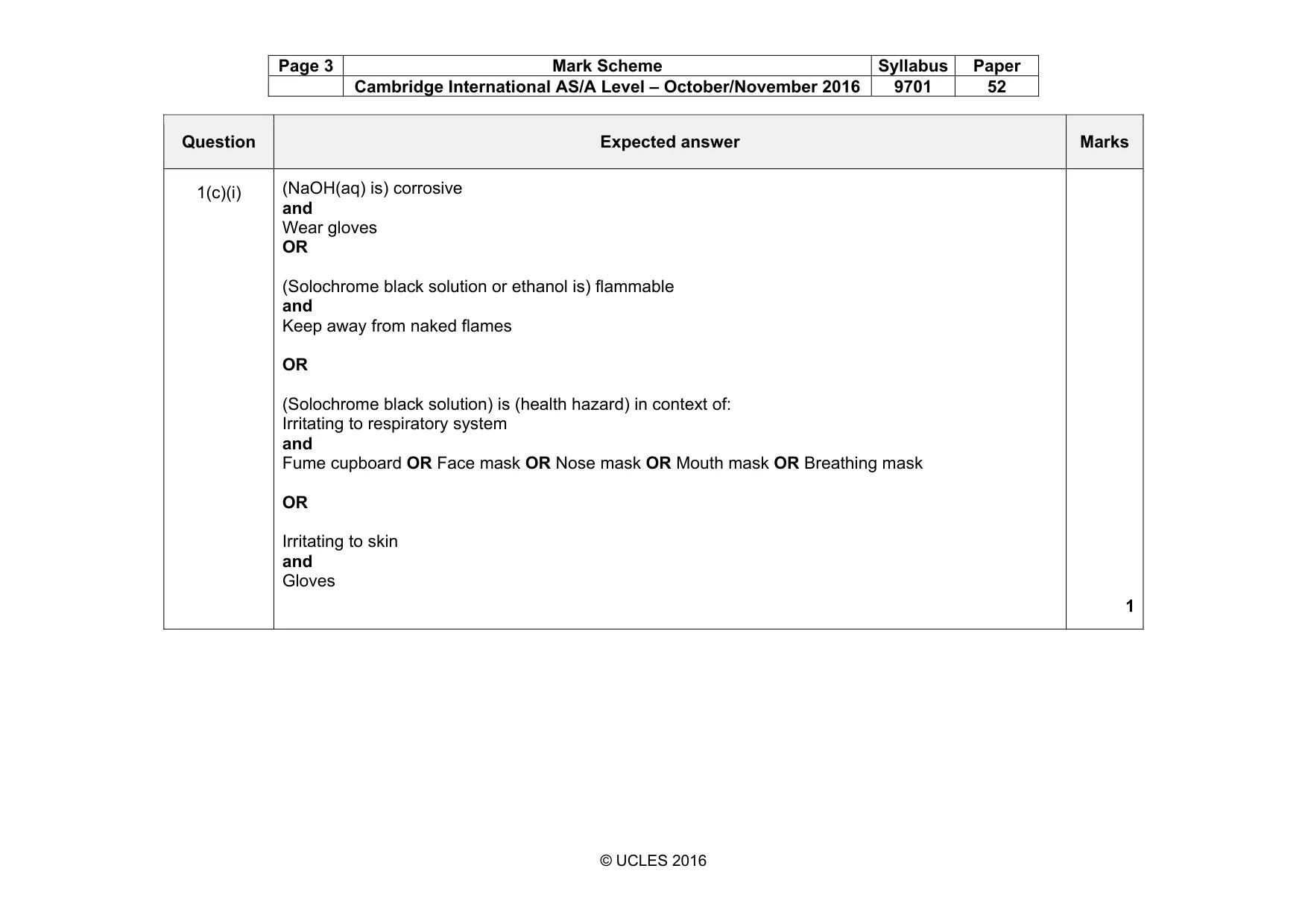 Mark scheme, page 3 of 7
