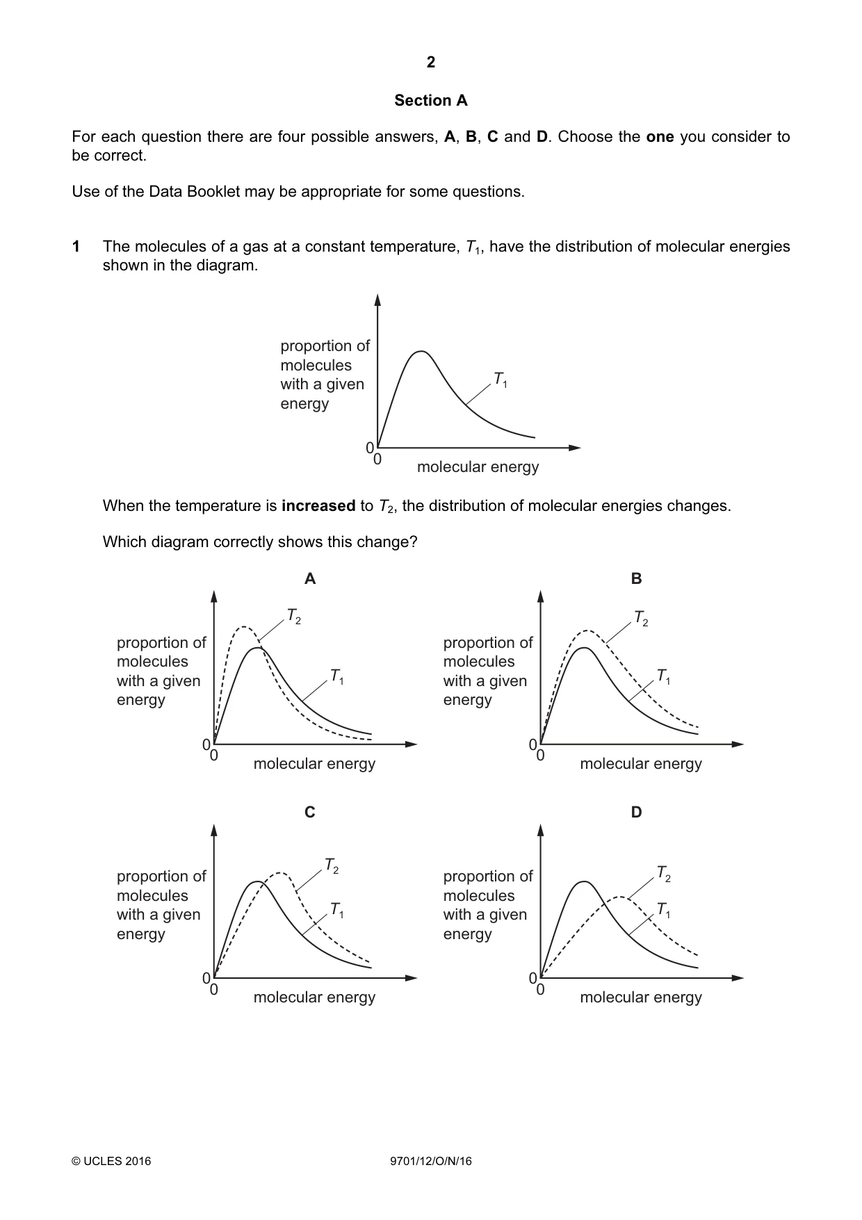Cambridge A Level Chemistry 9701 2016 Oct/Nov Paper 1 · Variant 2 question paper, page 2 of 16