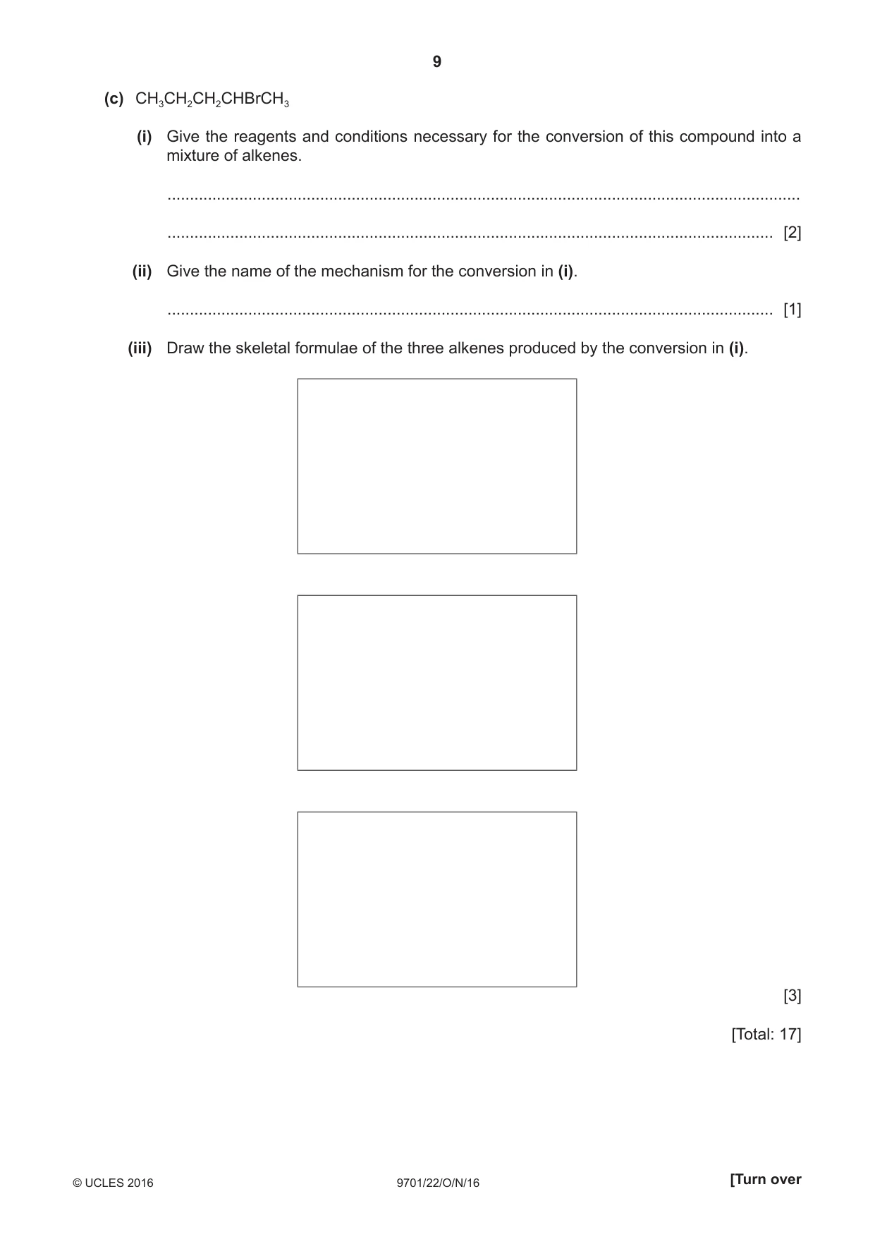 Cambridge A Level Chemistry 9701 2016 Oct/Nov Paper 2 · Variant 2 question paper, page 9 of 12