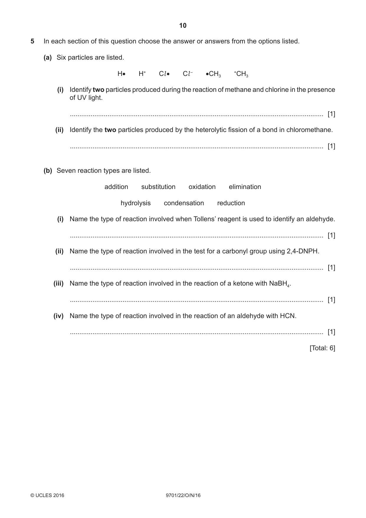 Cambridge A Level Chemistry 9701 2016 Oct/Nov Paper 2 · Variant 2 question paper, page 10 of 12