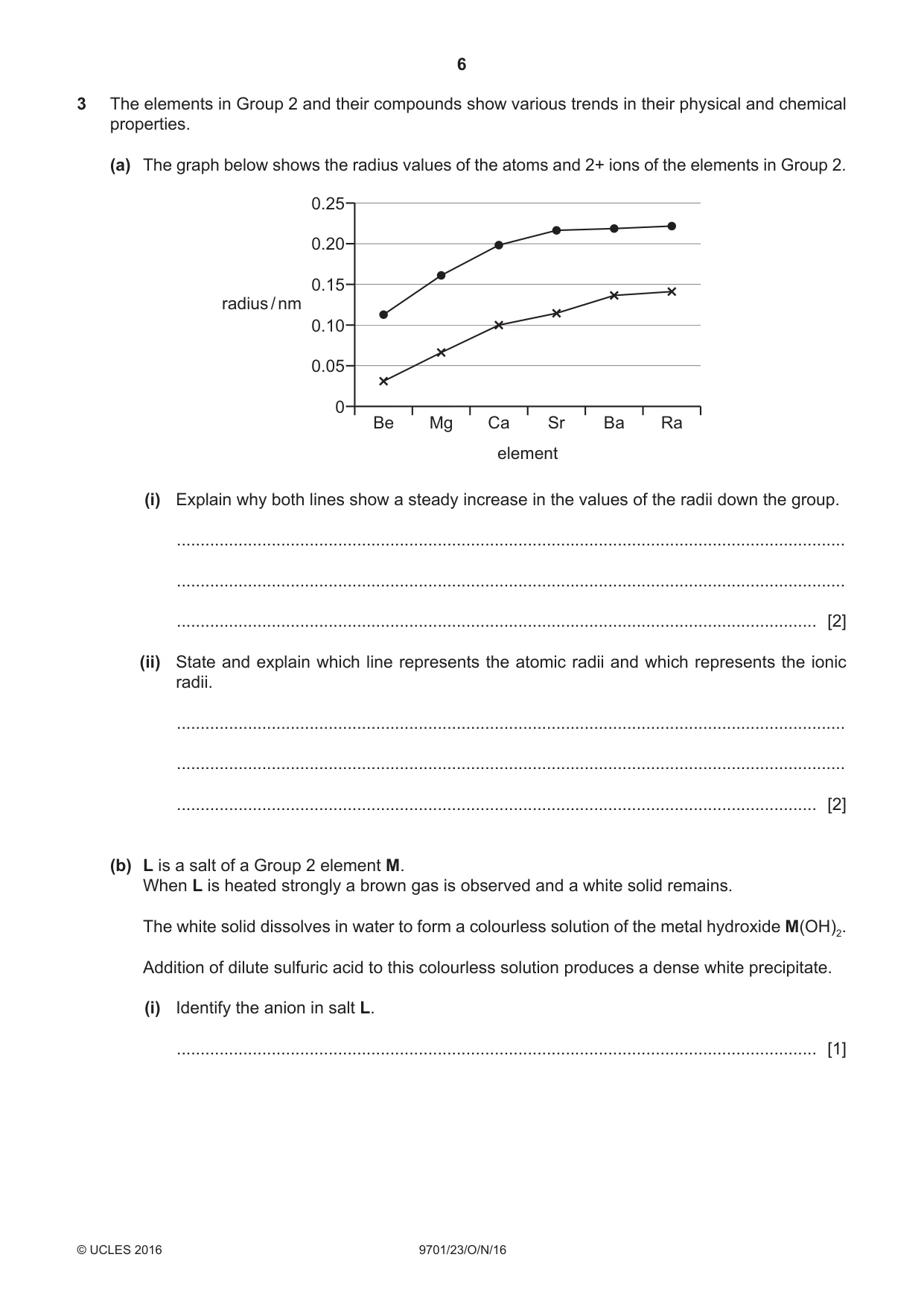 Cambridge A Level Chemistry 9701 2016 Oct/Nov Paper 2 · Variant 3 question paper, page 6 of 12