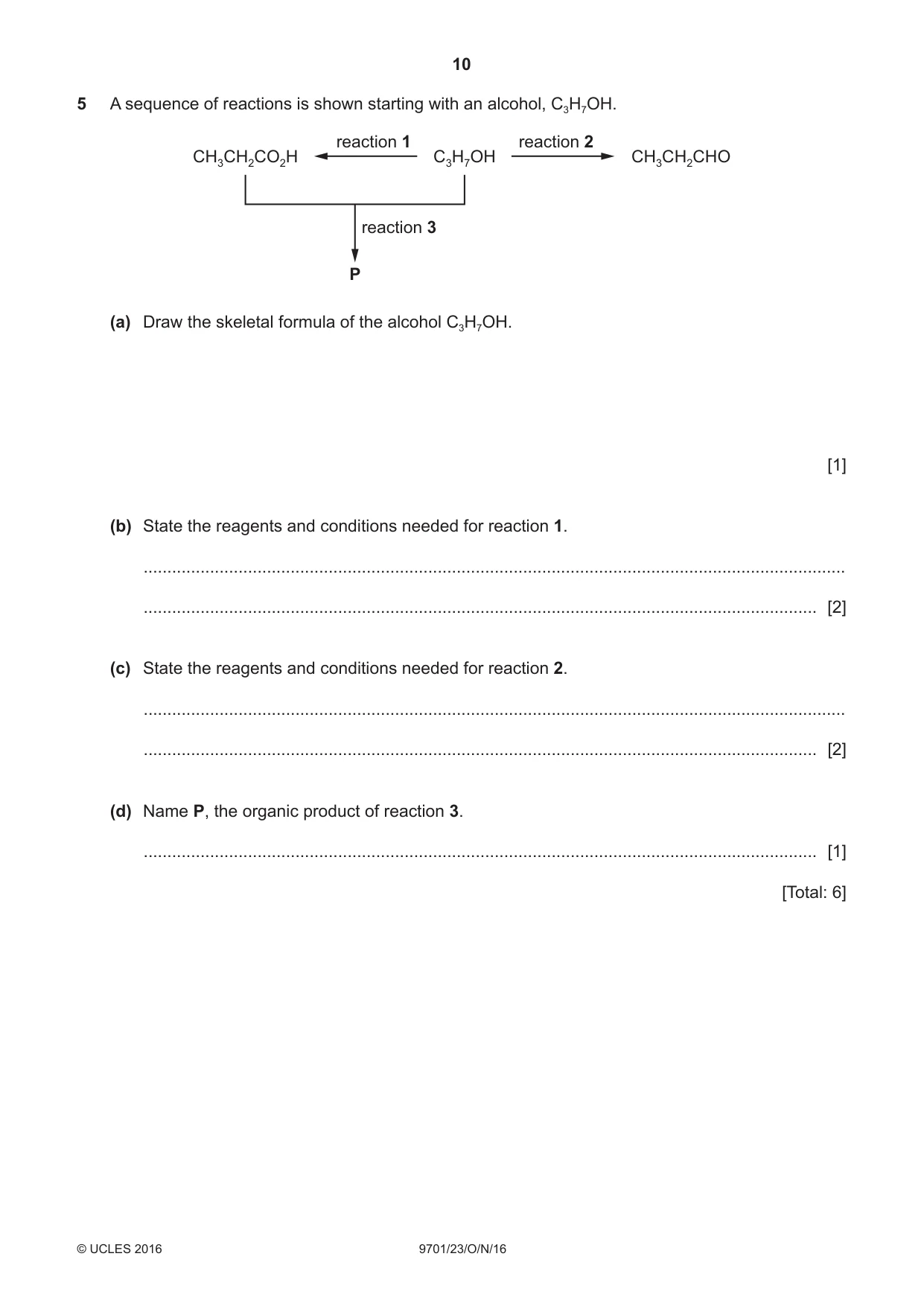 Cambridge A Level Chemistry 9701 2016 Oct/Nov Paper 2 · Variant 3 question paper, page 10 of 12