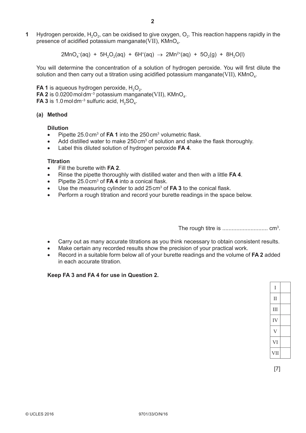 Cambridge A Level Chemistry 9701 2016 Oct/Nov Paper 3 · Variant 3 question paper, page 2 of 12
