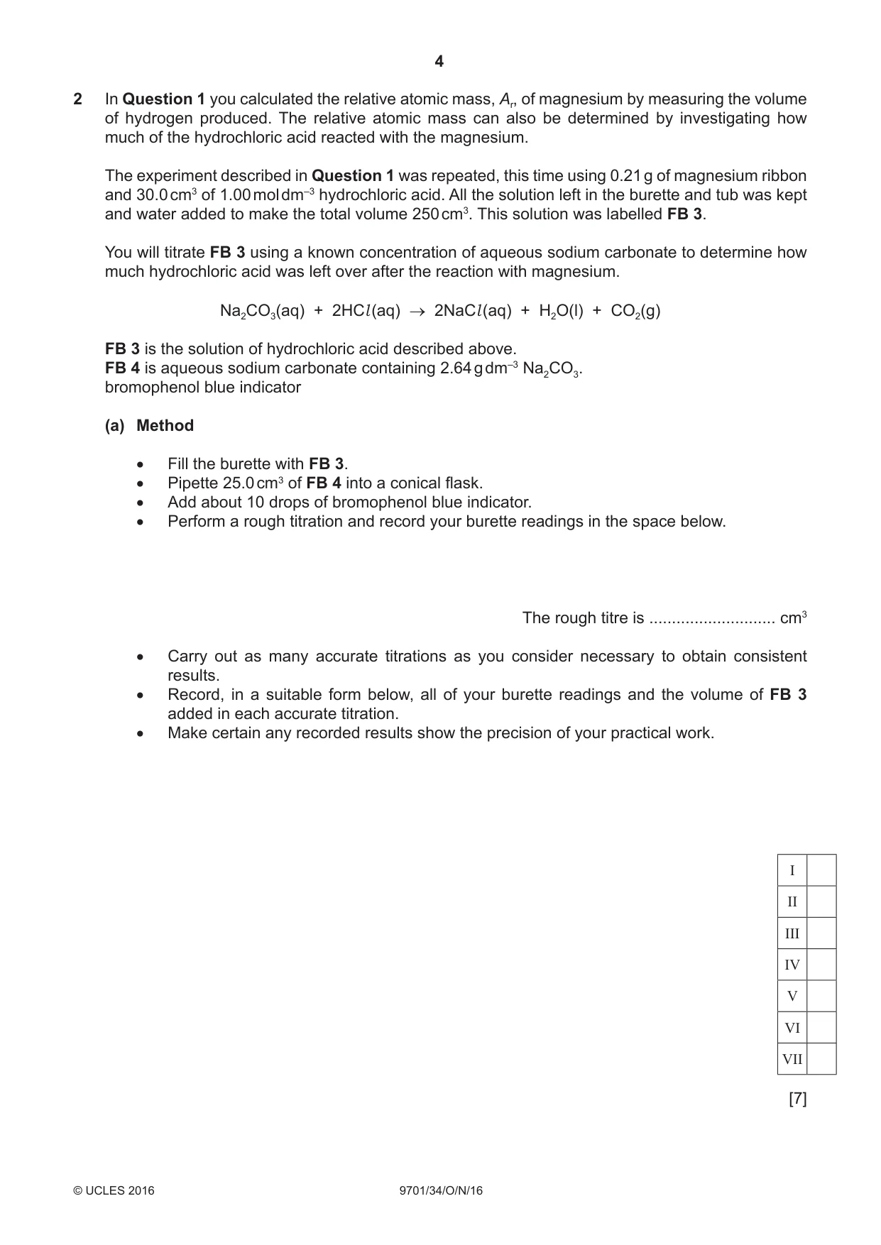 Cambridge A Level Chemistry 9701 2016 Oct/Nov Paper 3 · Variant 4 question paper, page 4 of 12