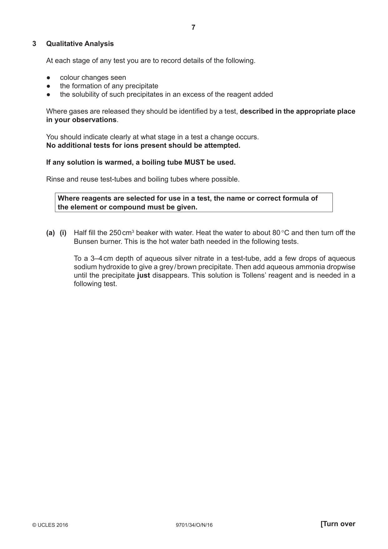 Cambridge A Level Chemistry 9701 2016 Oct/Nov Paper 3 · Variant 4 question paper, page 7 of 12