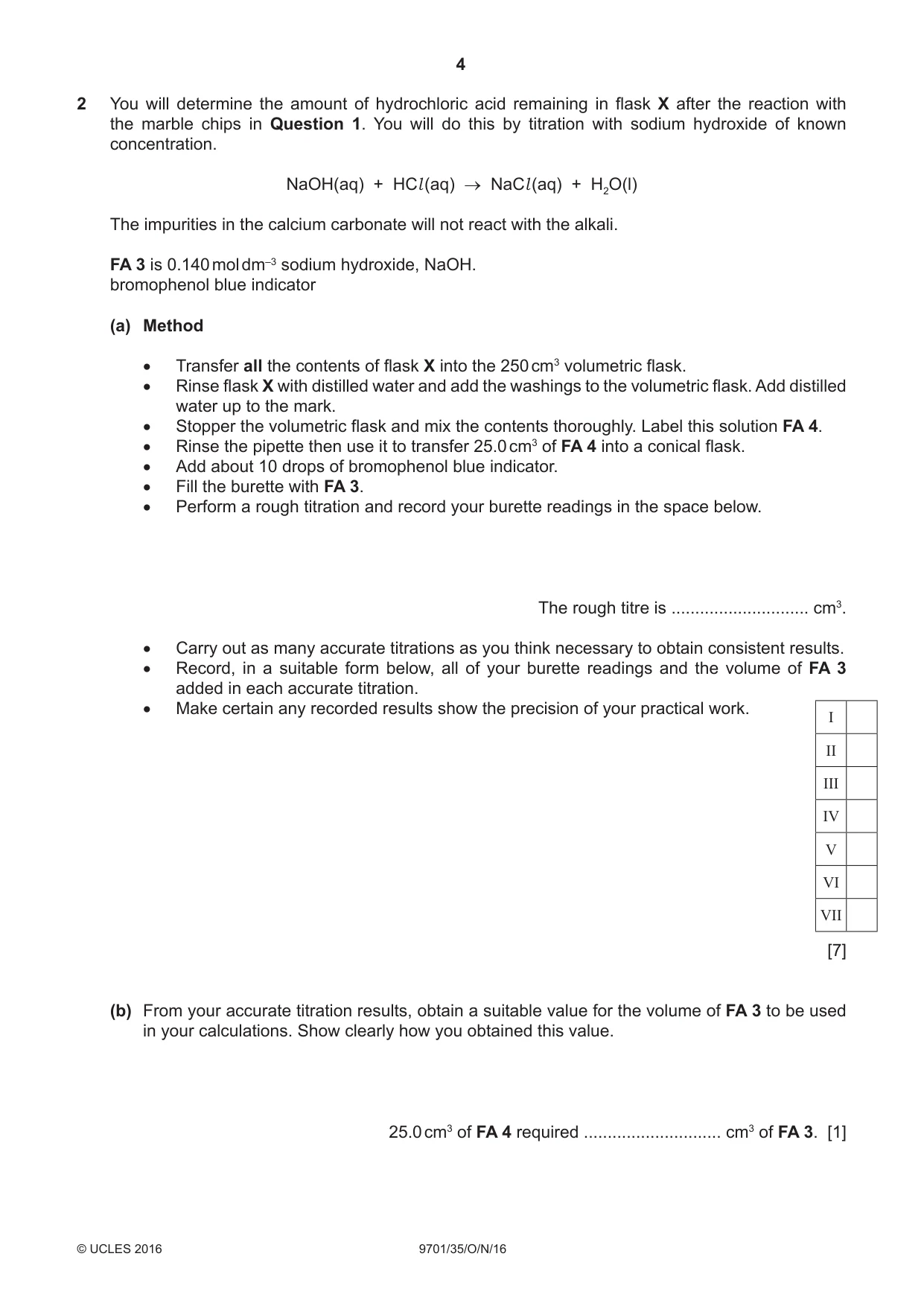 Cambridge A Level Chemistry 9701 2016 Oct/Nov Paper 3 · Variant 5 question paper, page 4 of 12