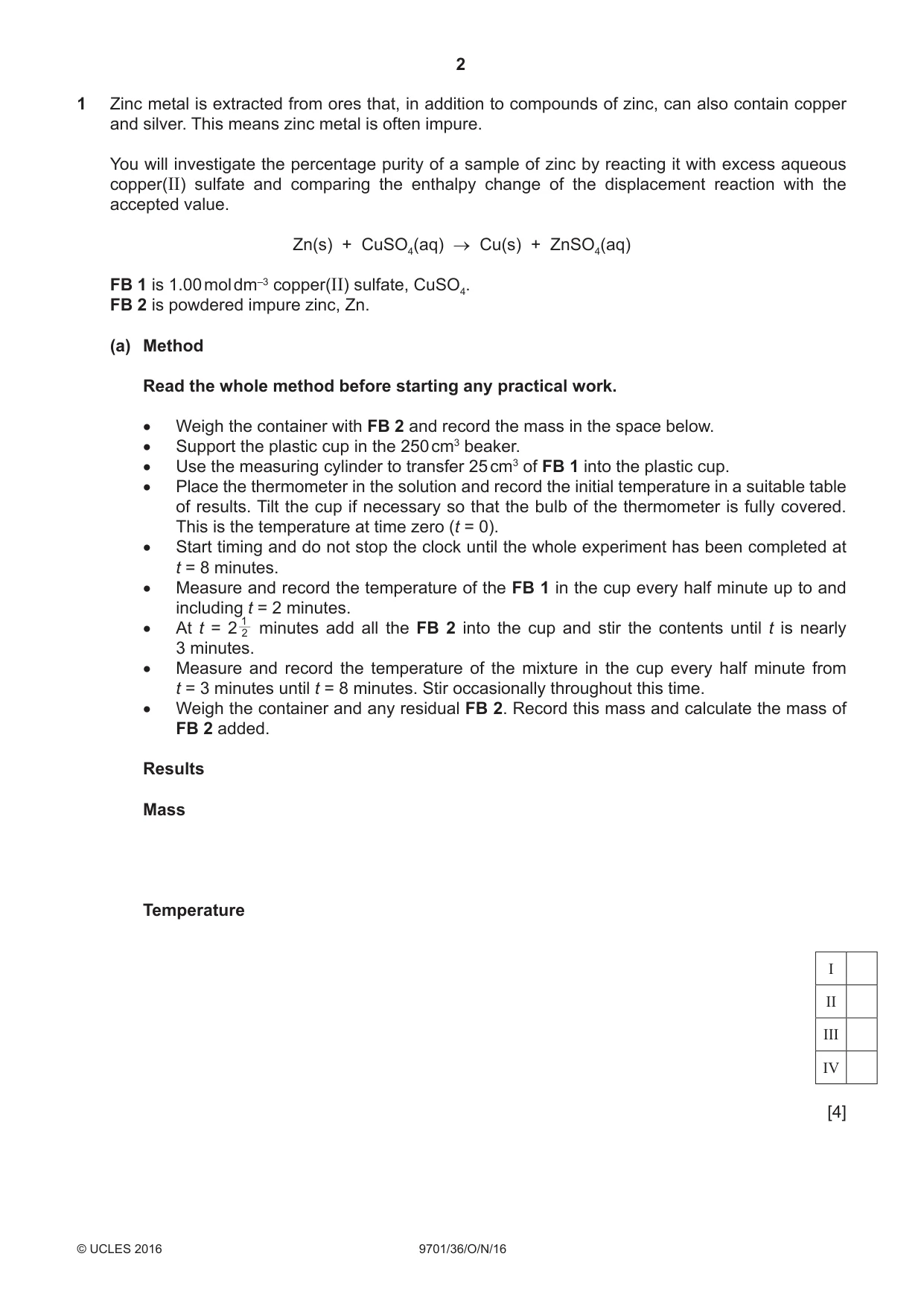 Cambridge A Level Chemistry 9701 2016 Oct/Nov Paper 3 · Variant 6 question paper, page 2 of 12