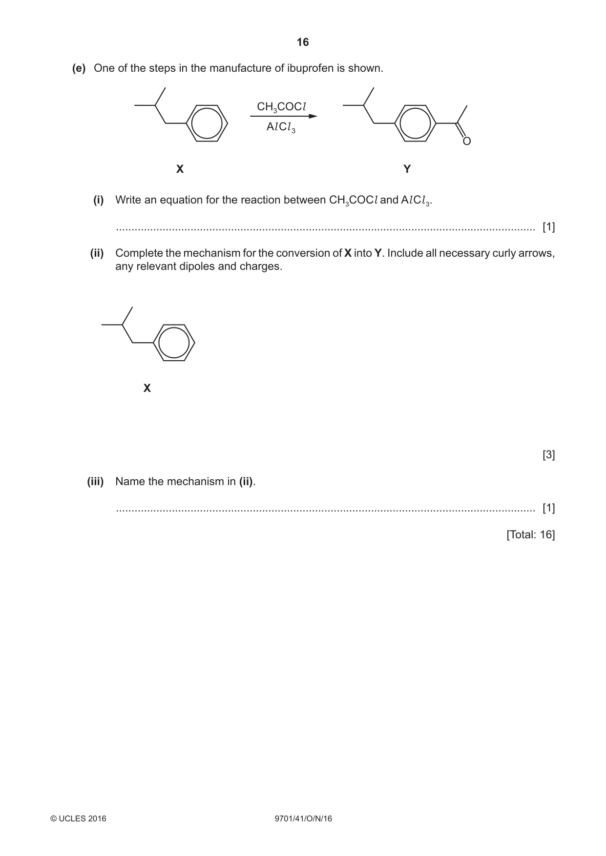 Cambridge A Level Chemistry 9701 2016 Oct/Nov Paper 4 · Variant 1 question paper, page 16 of 20