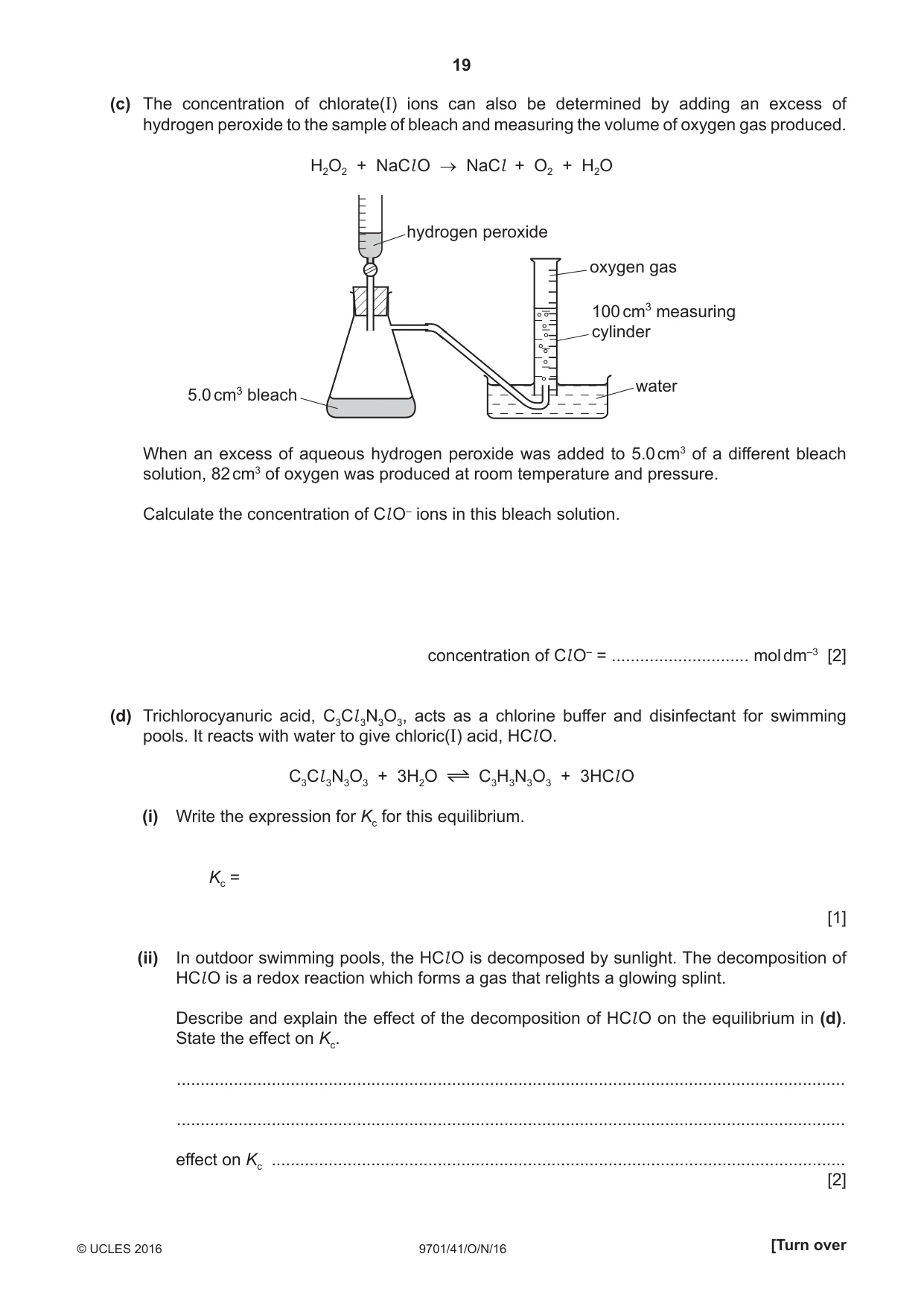 Cambridge A Level Chemistry 9701 2016 Oct/Nov Paper 4 · Variant 1 question paper, page 19 of 20