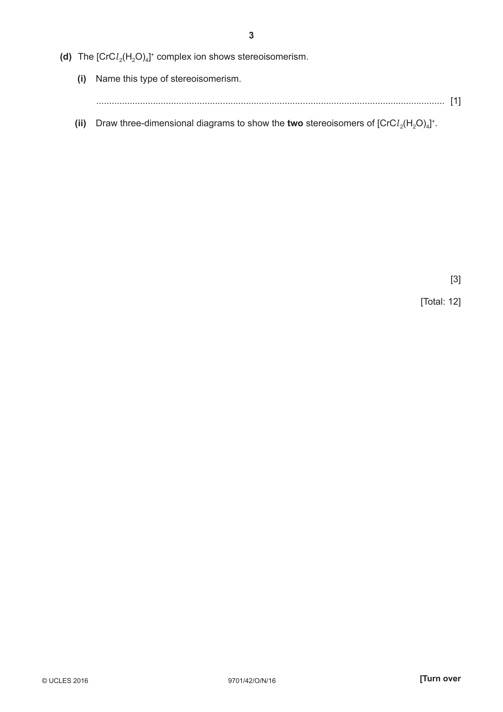 Cambridge A Level Chemistry 9701 2016 Oct/Nov Paper 4 · Variant 2 question paper, page 3 of 20