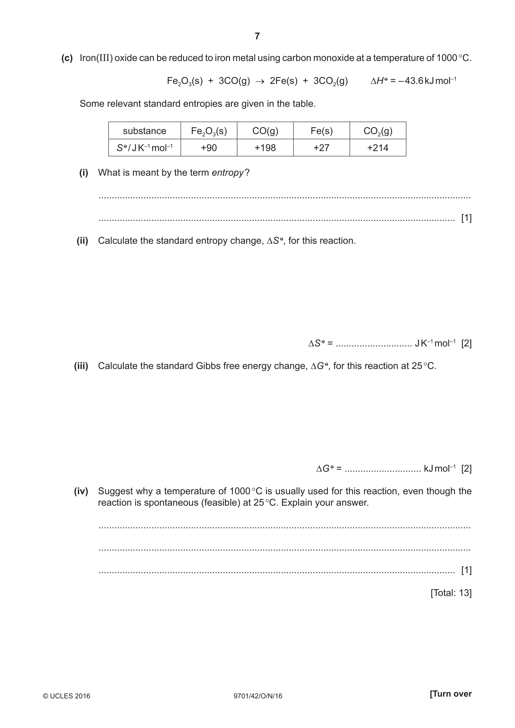 Cambridge A Level Chemistry 9701 2016 Oct/Nov Paper 4 · Variant 2 question paper, page 7 of 20