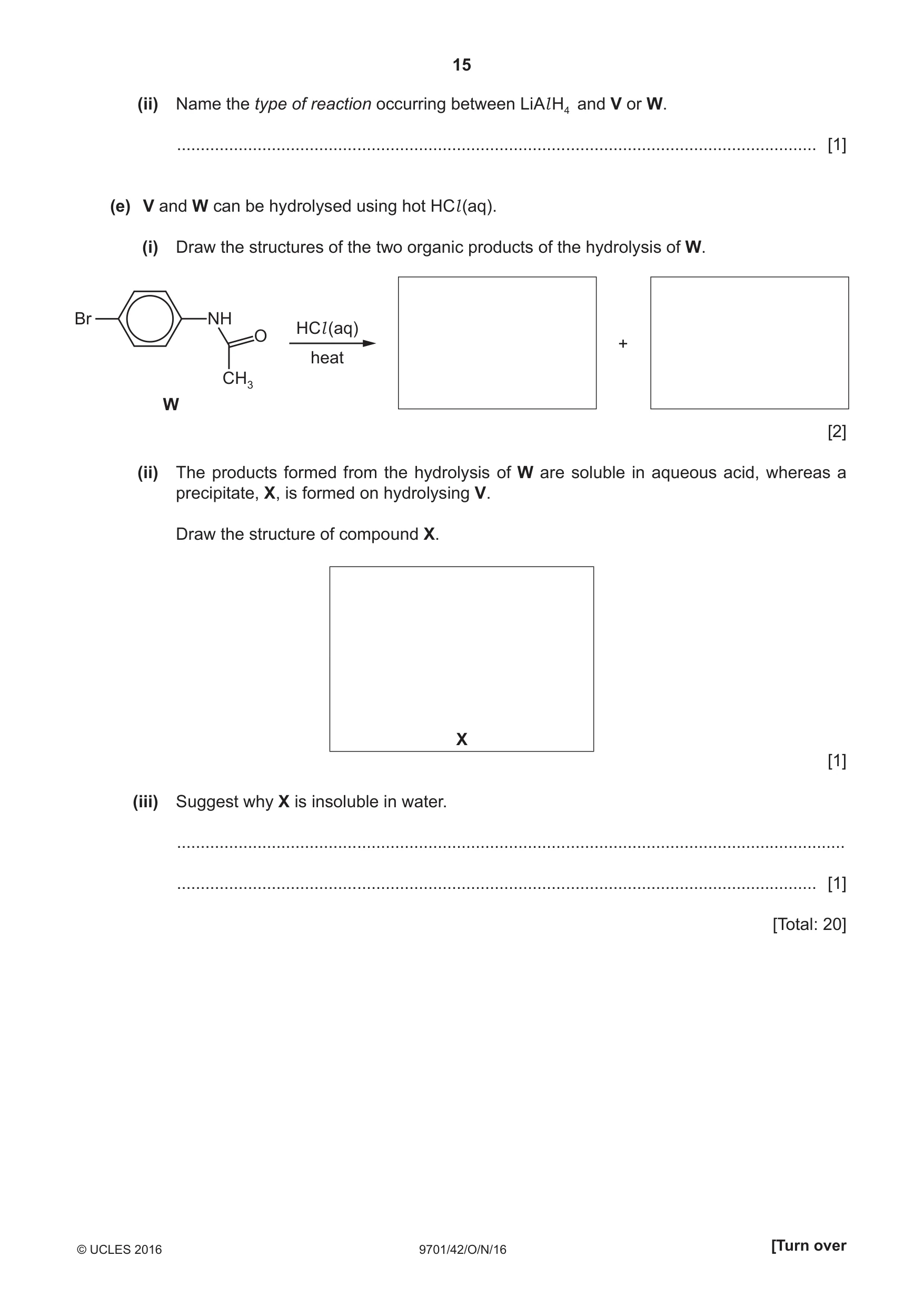 Cambridge A Level Chemistry 9701 2016 Oct/Nov Paper 4 · Variant 2 question paper, page 15 of 20