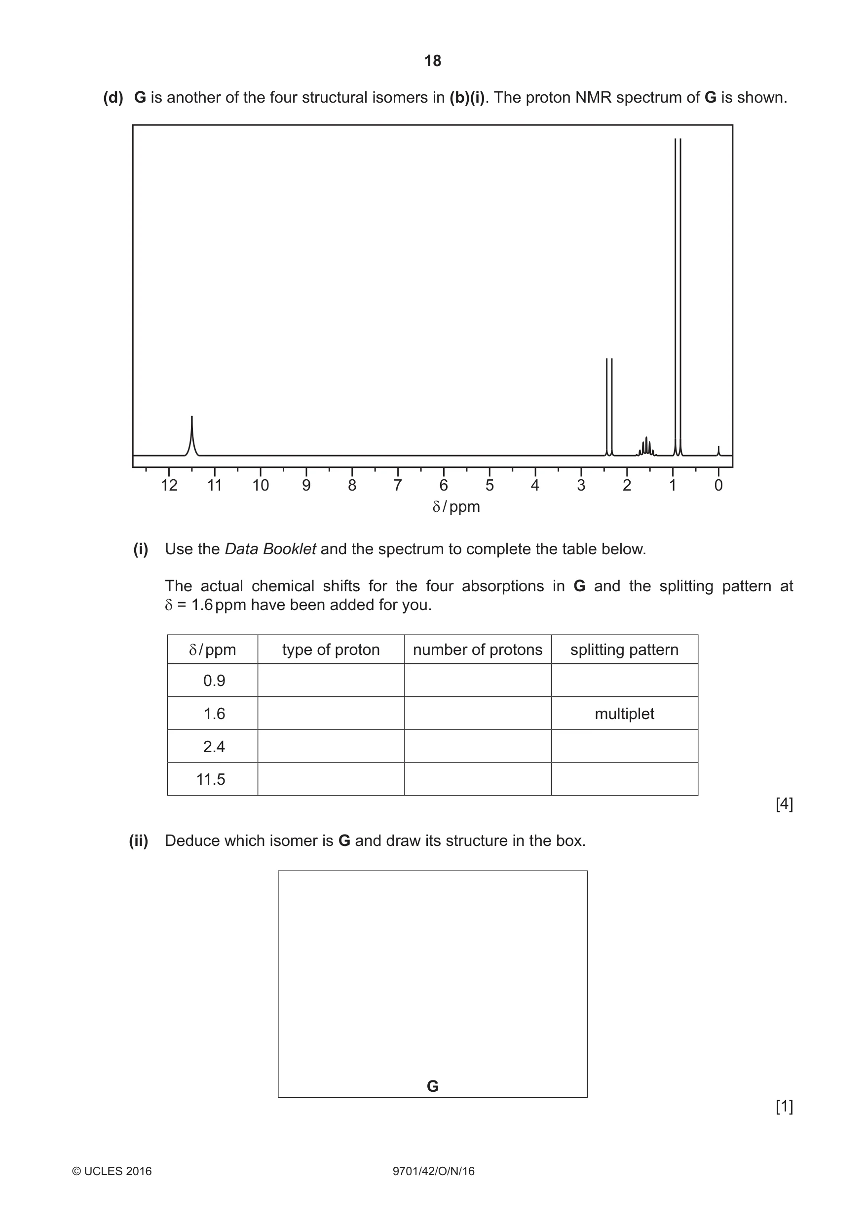 Cambridge A Level Chemistry 9701 2016 Oct/Nov Paper 4 · Variant 2 question paper, page 18 of 20