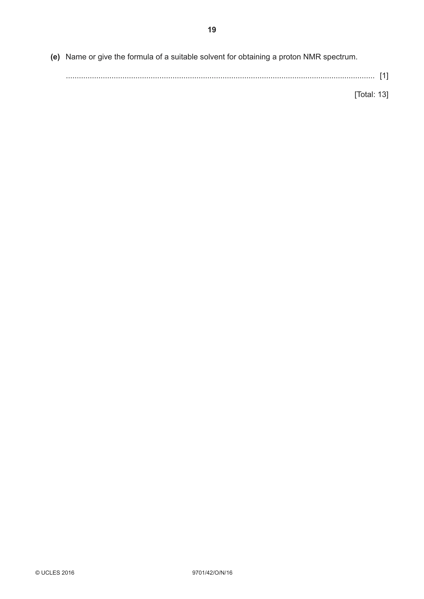 Cambridge A Level Chemistry 9701 2016 Oct/Nov Paper 4 · Variant 2 question paper, page 19 of 20
