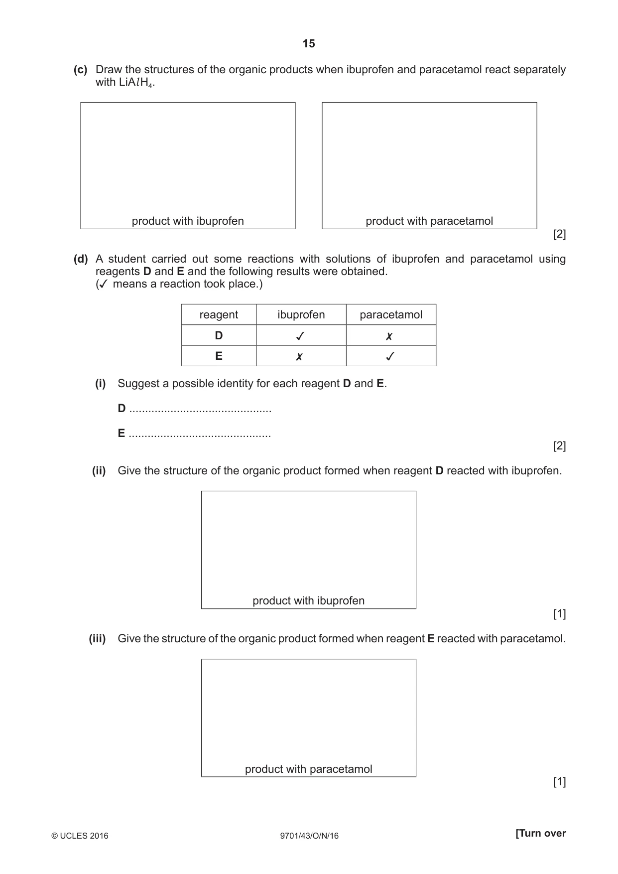 Cambridge A Level Chemistry 9701 2016 Oct/Nov Paper 4 · Variant 3 question paper, page 15 of 20