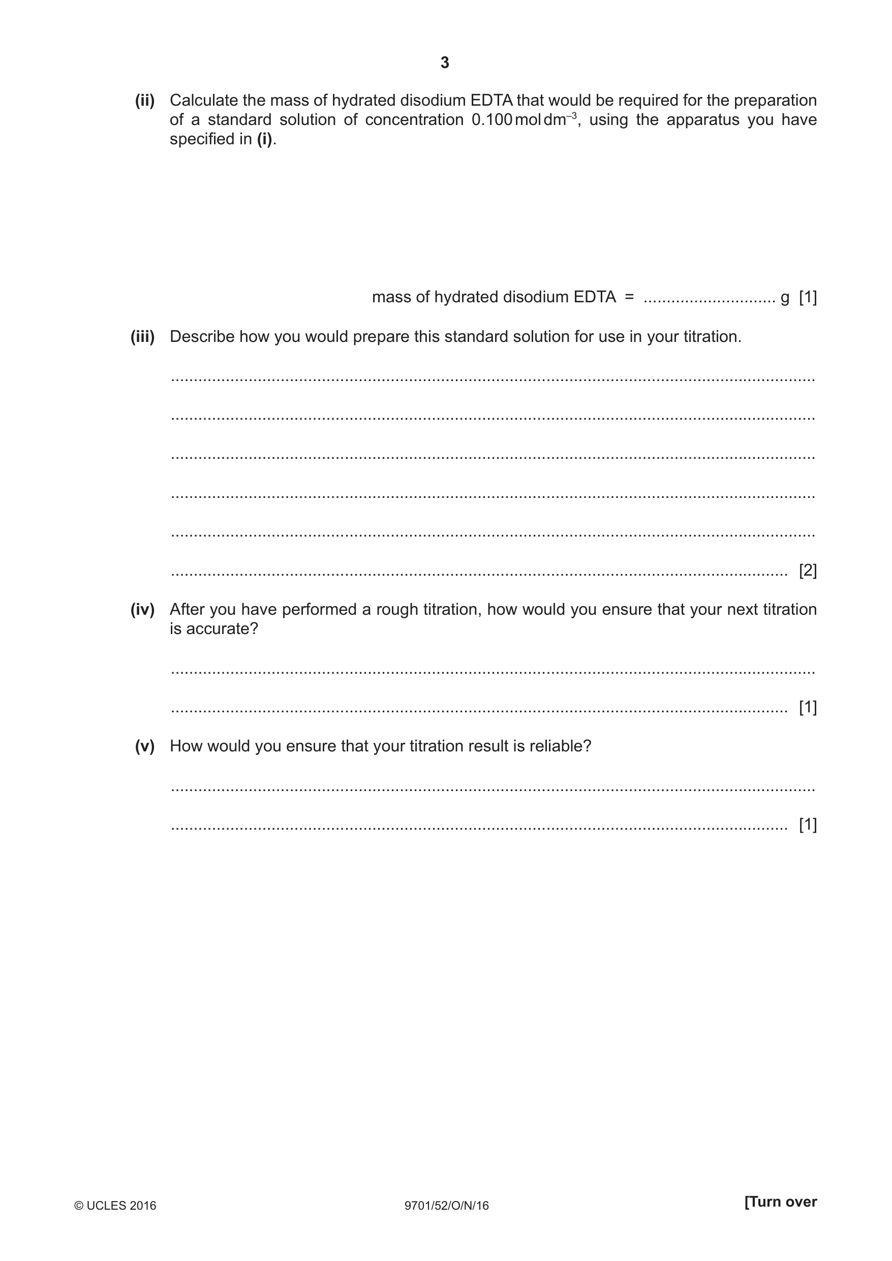 Cambridge A Level Chemistry 9701 2016 Oct/Nov Paper 5 · Variant 2 question paper, page 3 of 12