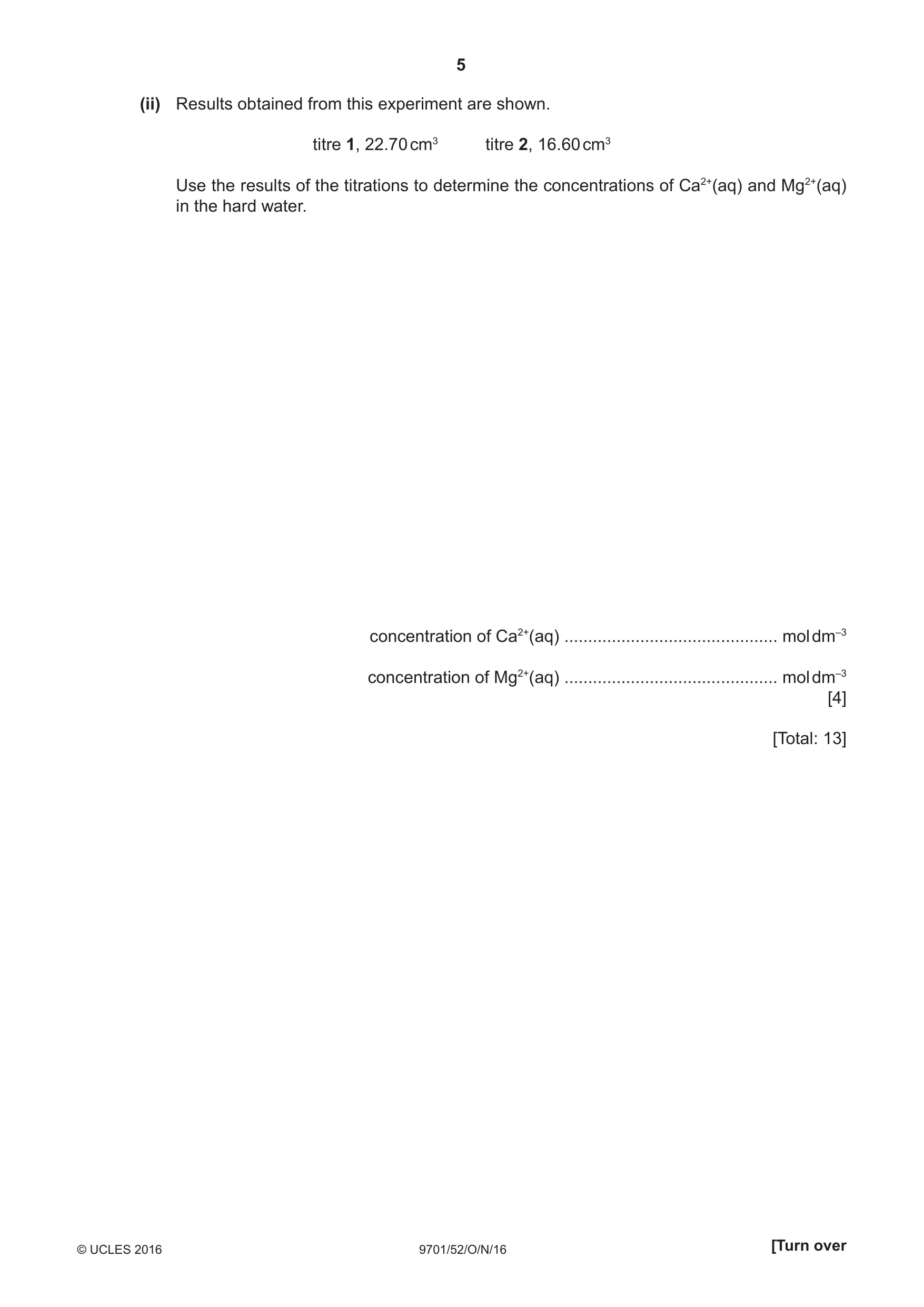 Cambridge A Level Chemistry 9701 2016 Oct/Nov Paper 5 · Variant 2 question paper, page 5 of 12