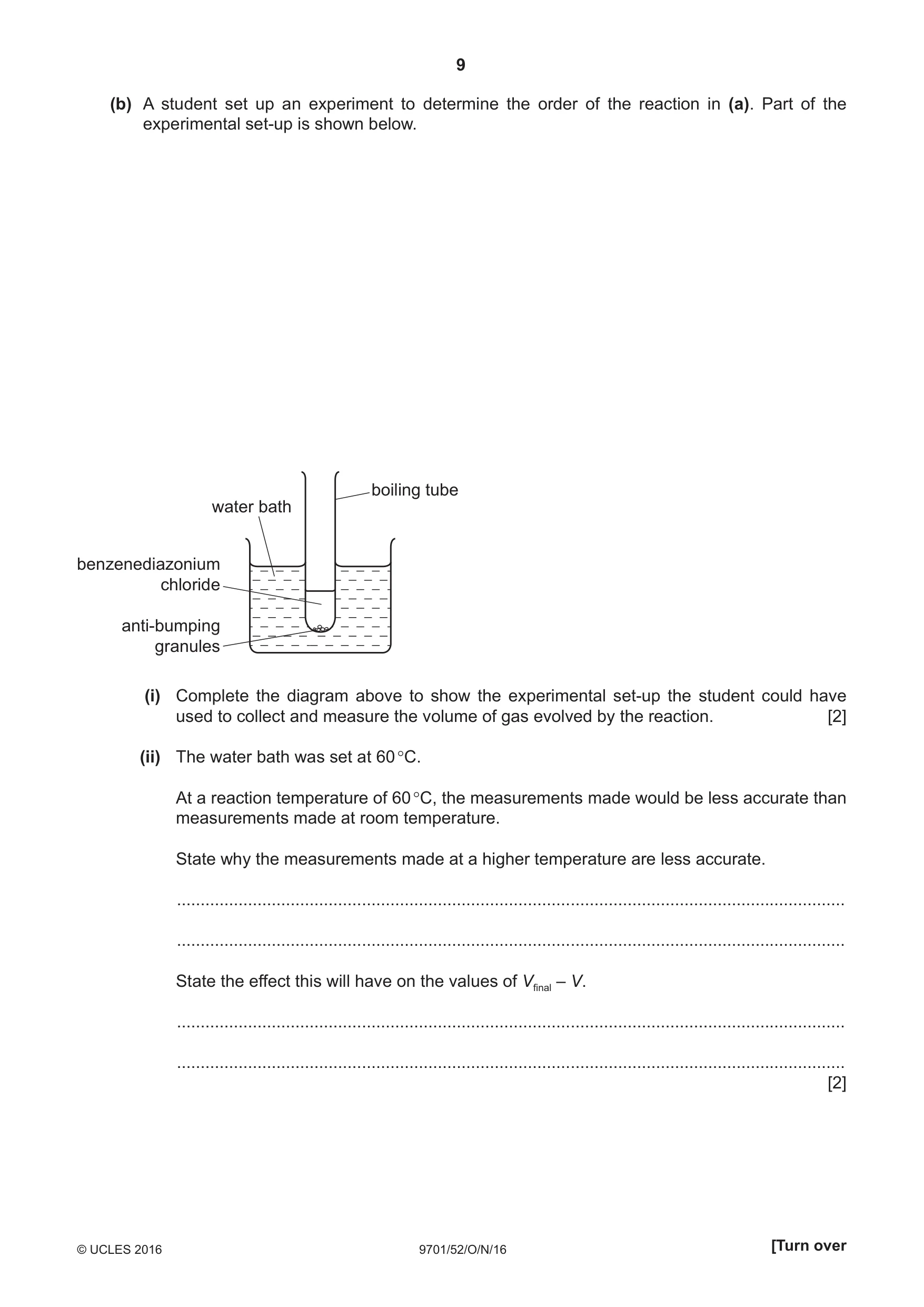 Cambridge A Level Chemistry 9701 2016 Oct/Nov Paper 5 · Variant 2 question paper, page 9 of 12