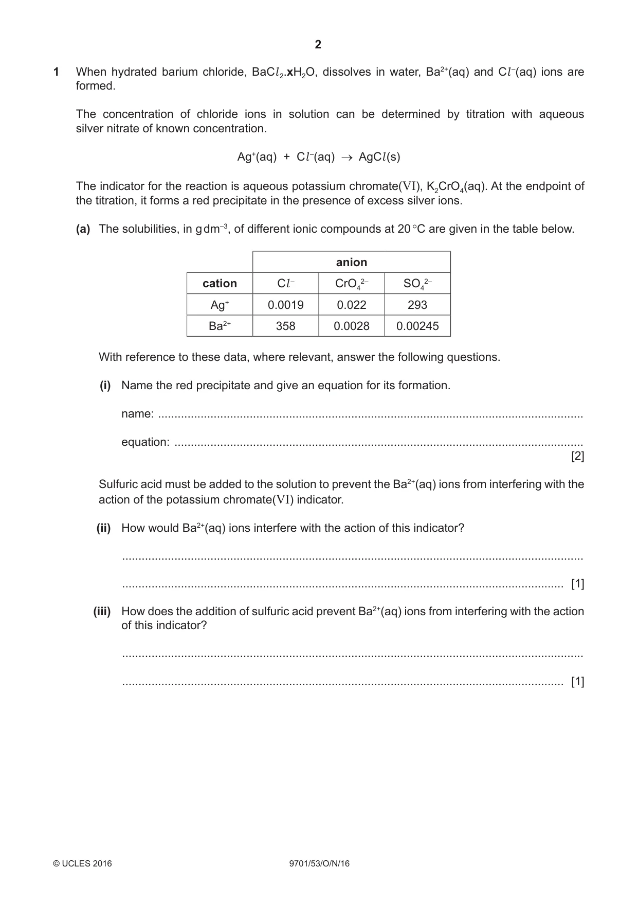 Cambridge A Level Chemistry 9701 2016 Oct/Nov Paper 5 · Variant 3 question paper, page 2 of 12