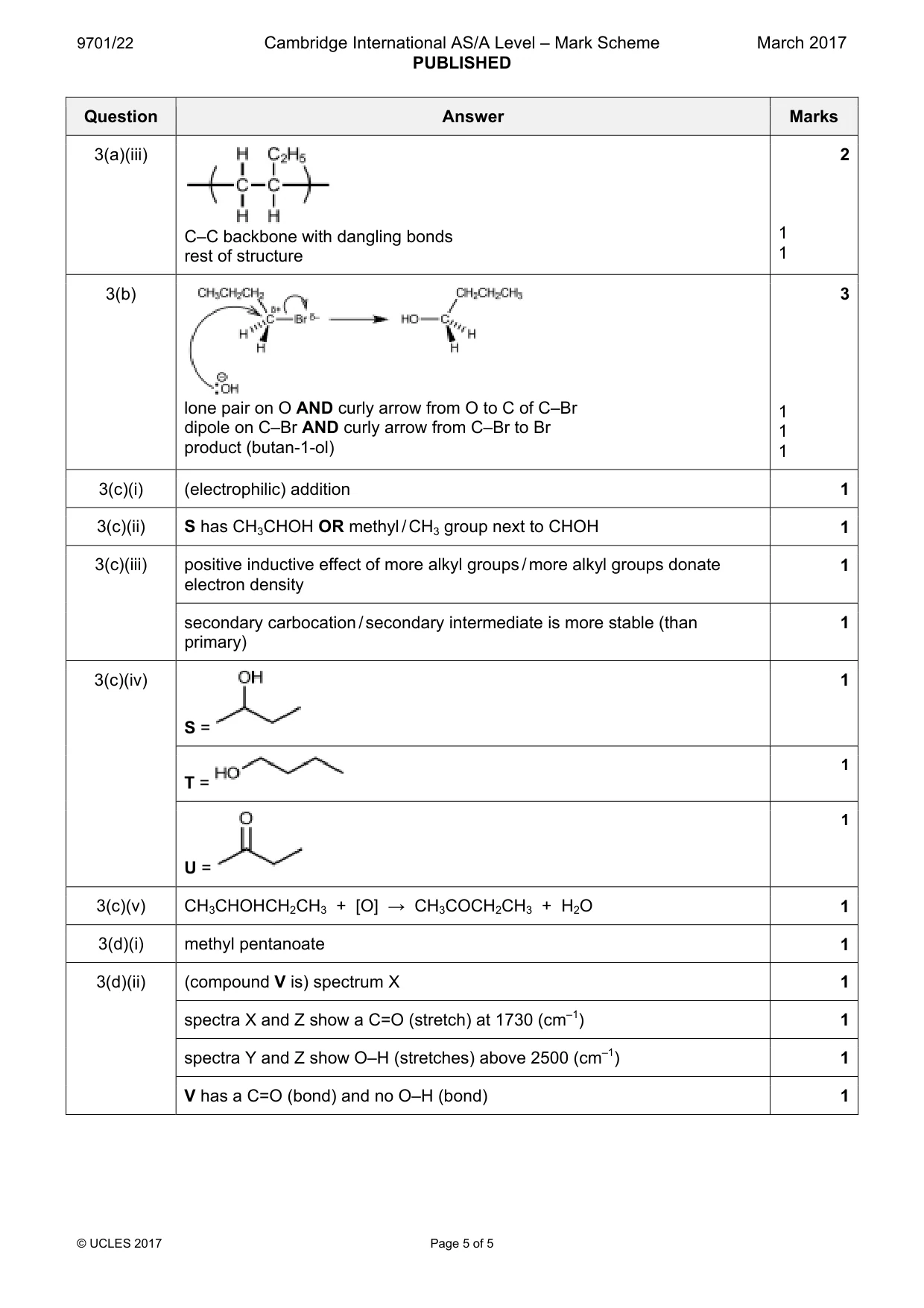 Mark scheme, page 5 of 5