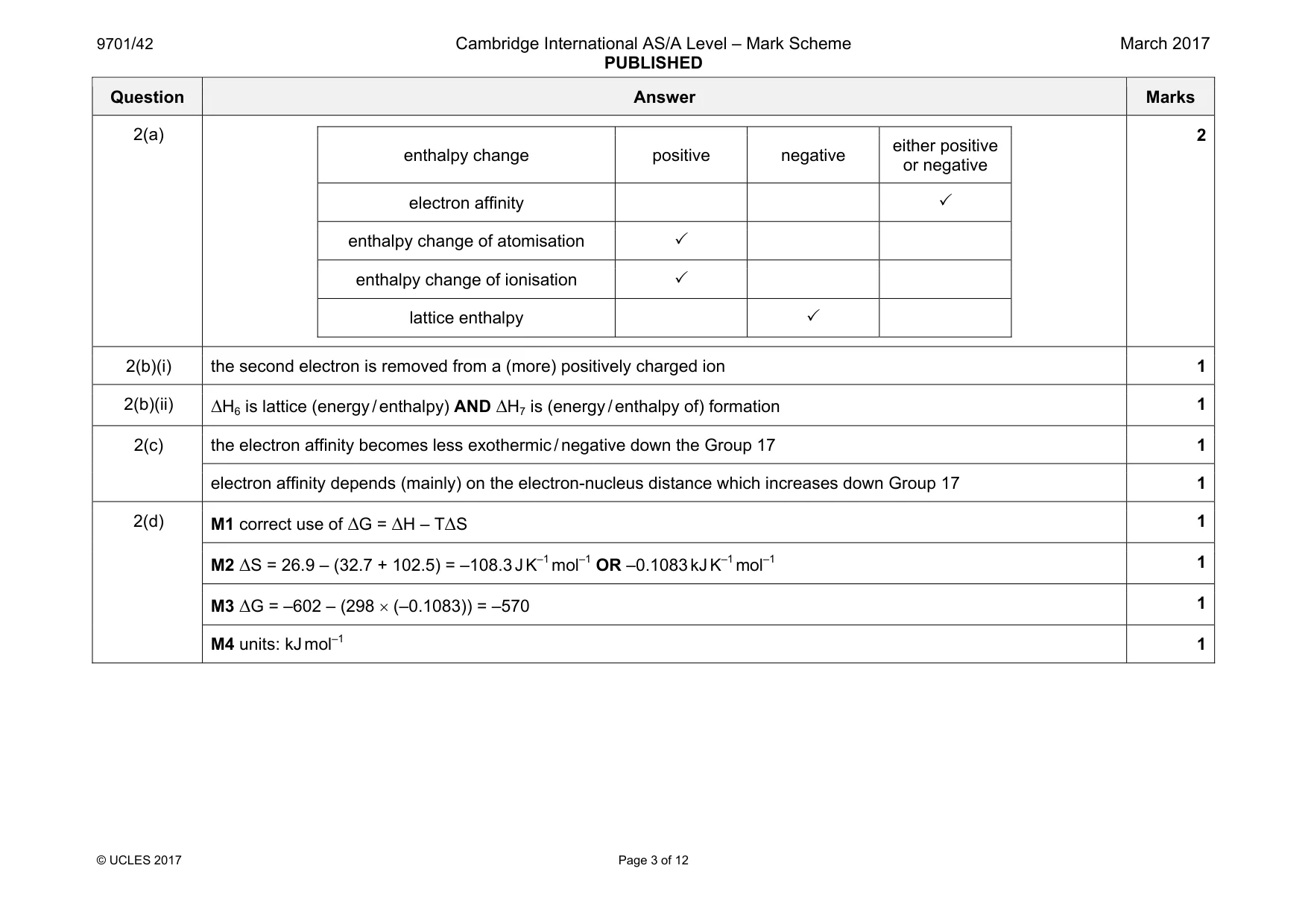 Mark scheme, page 3 of 12