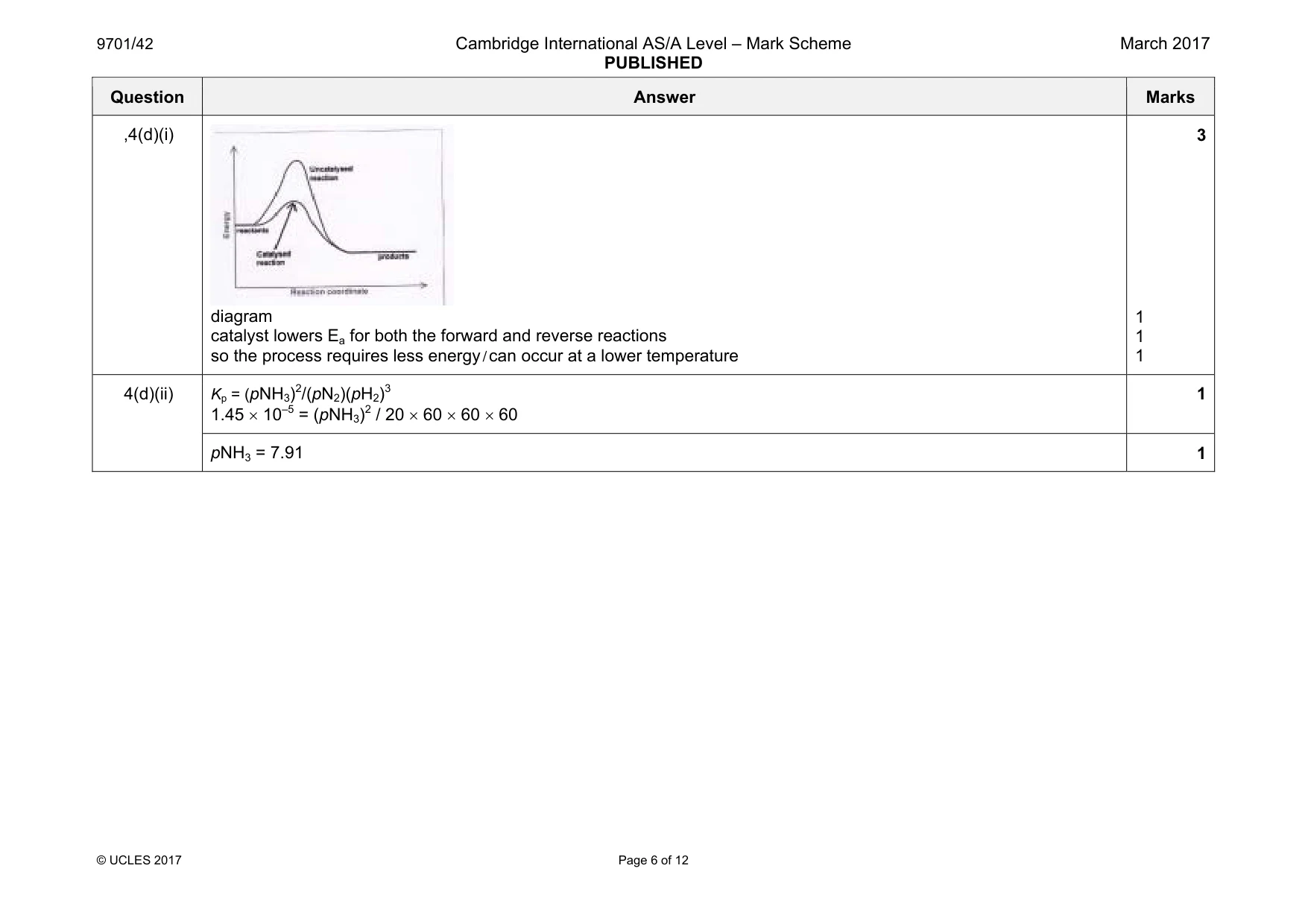Mark scheme, page 6 of 12