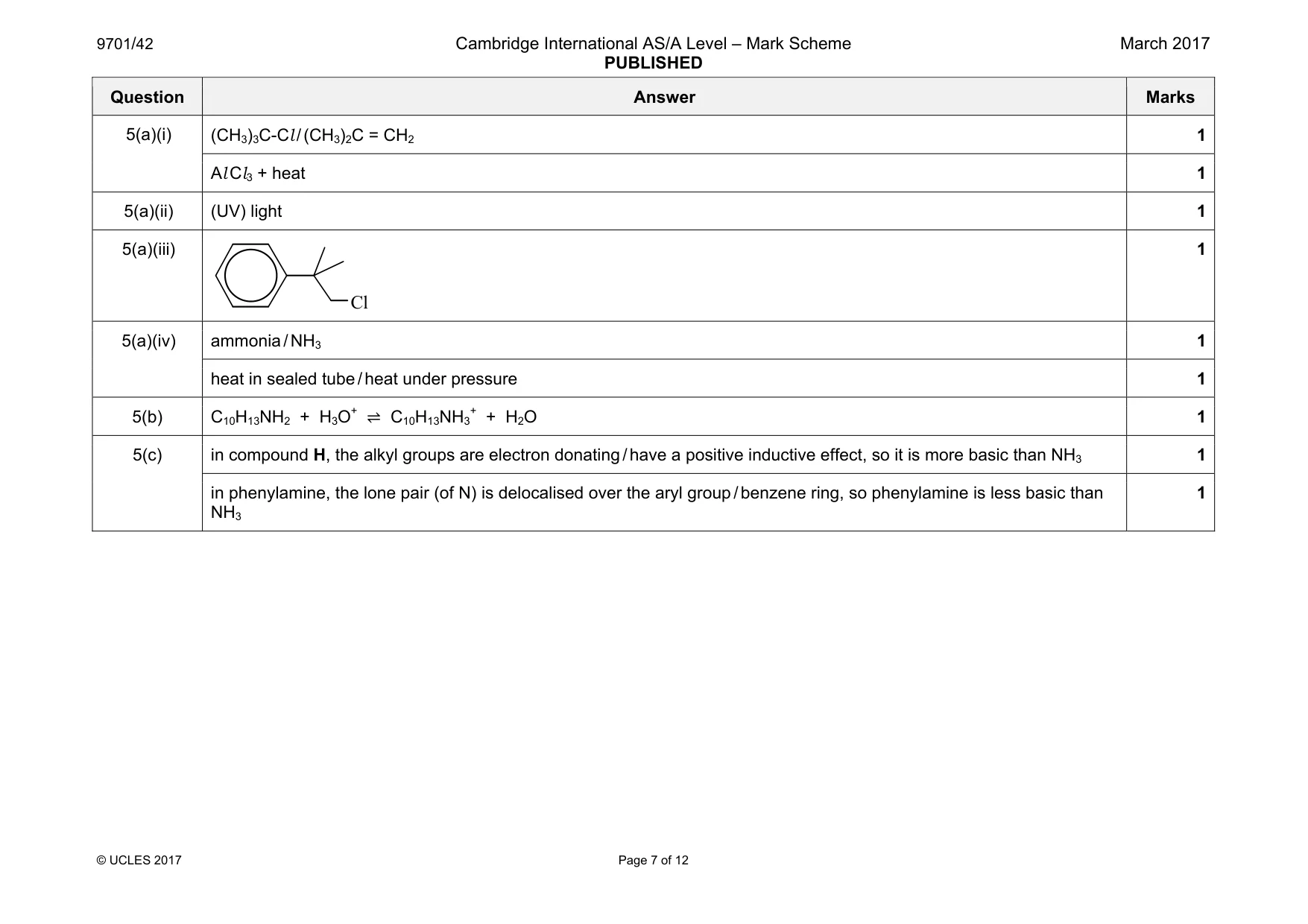 Mark scheme, page 7 of 12