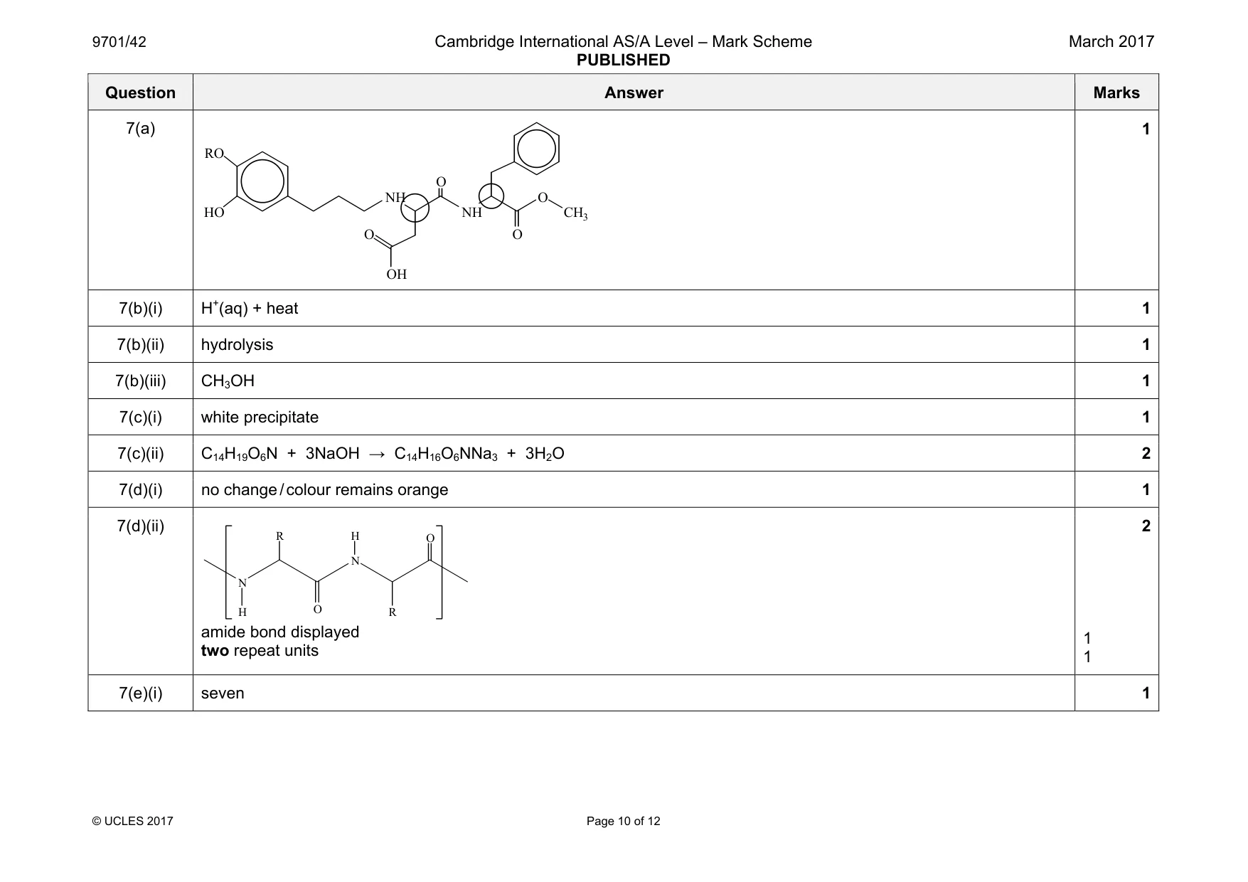 Mark scheme, page 10 of 12