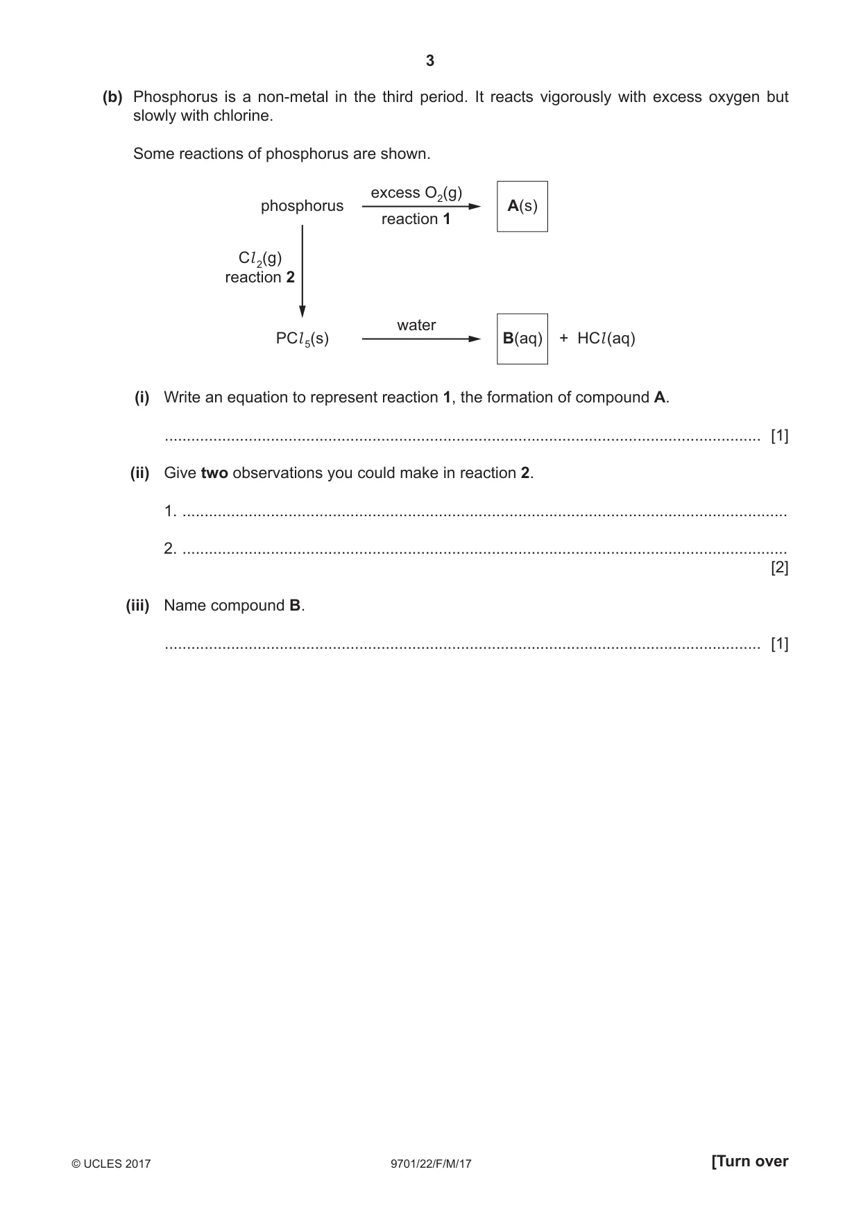 Cambridge A Level Chemistry 9701 2017 Feb/March Paper 2 · Variant 2 question paper, page 3 of 16