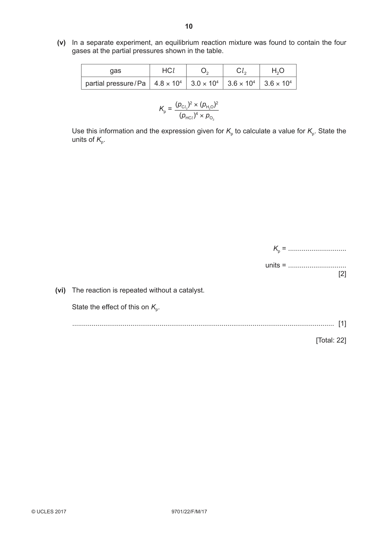 Cambridge A Level Chemistry 9701 2017 Feb/March Paper 2 · Variant 2 question paper, page 10 of 16