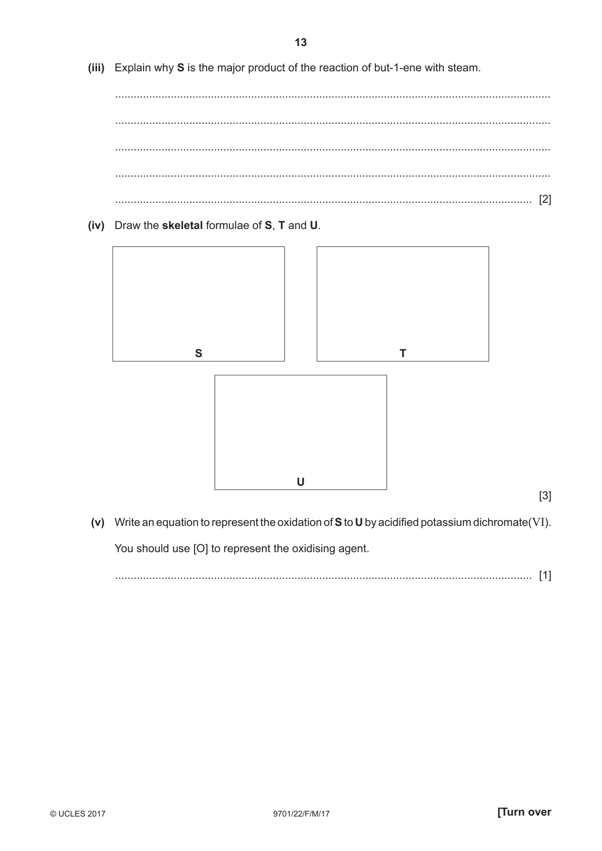 Cambridge A Level Chemistry 9701 2017 Feb/March Paper 2 · Variant 2 question paper, page 13 of 16