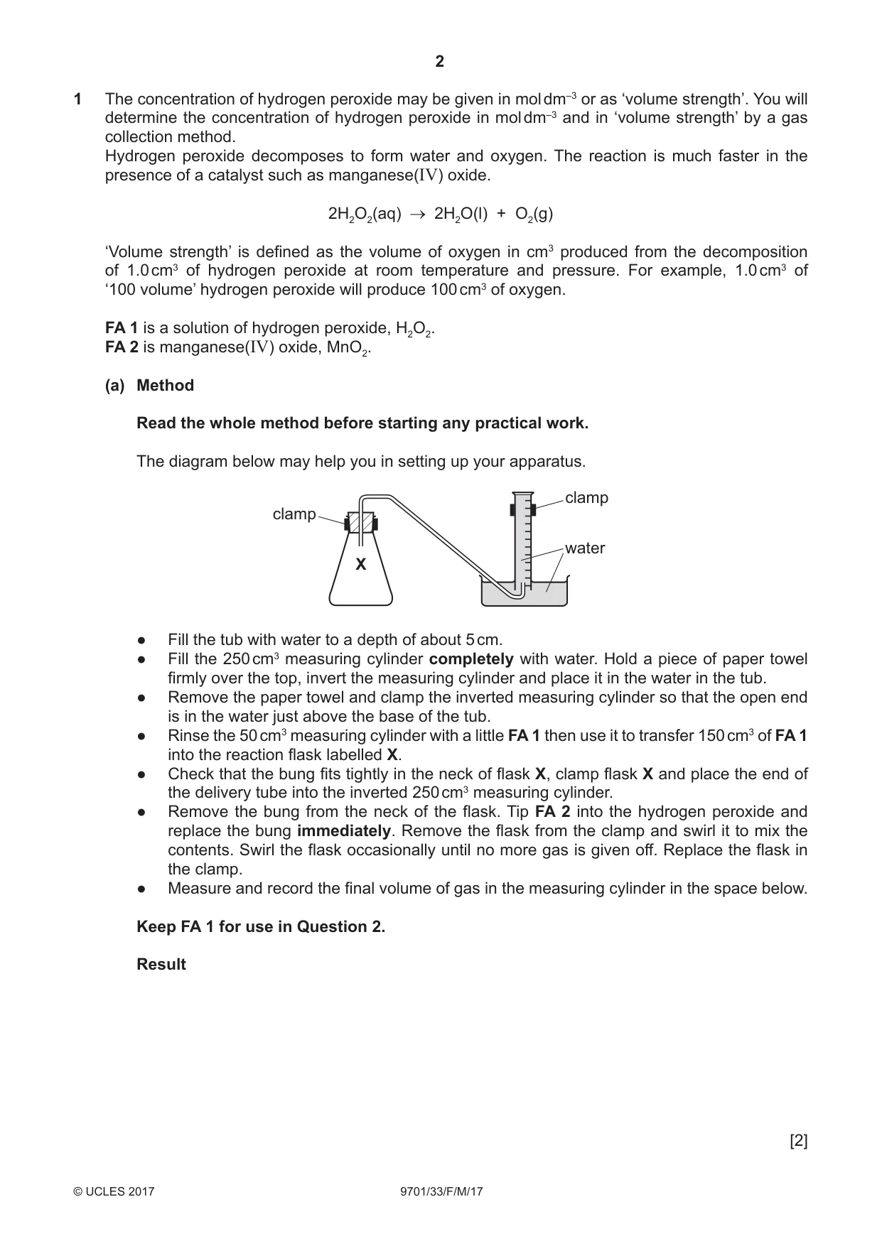 Cambridge A Level Chemistry 9701 2017 Feb/March Paper 3 · Variant 3 question paper, page 2 of 12