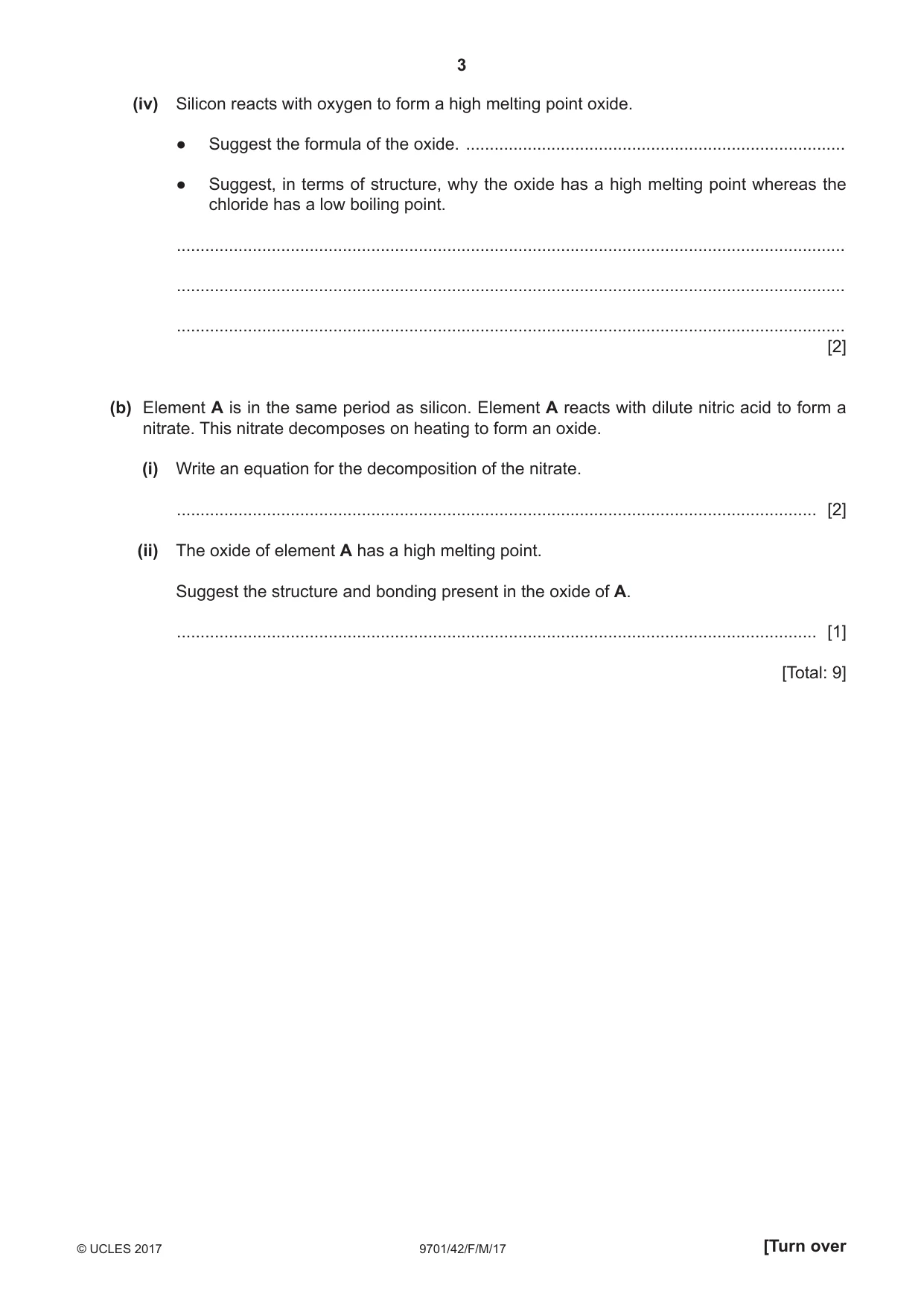 Cambridge A Level Chemistry 9701 2017 Feb/March Paper 4 · Variant 2 question paper, page 3 of 24