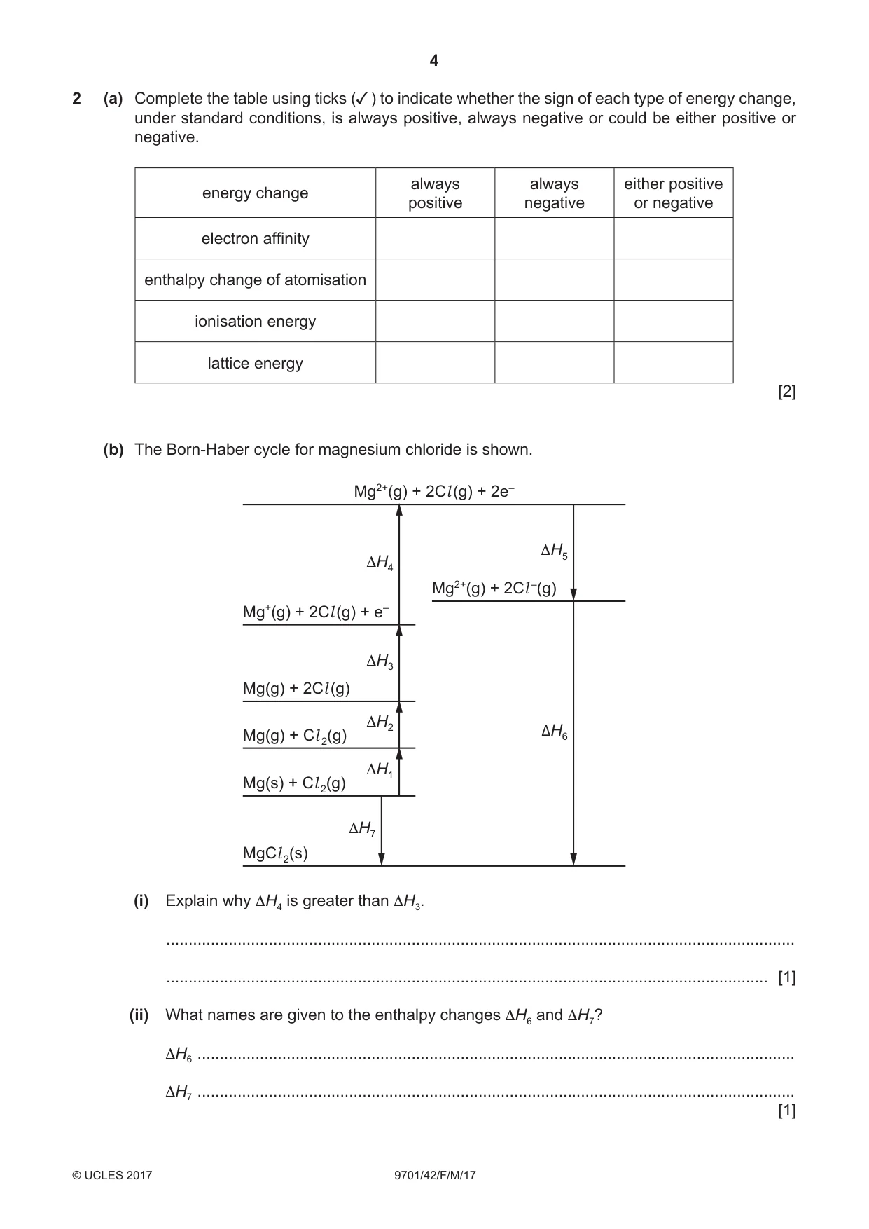 Cambridge A Level Chemistry 9701 2017 Feb/March Paper 4 · Variant 2 question paper, page 4 of 24