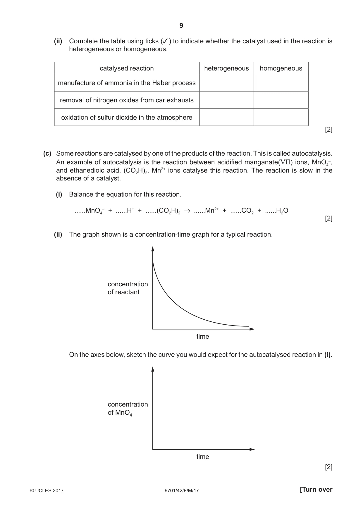 Cambridge A Level Chemistry 9701 2017 Feb/March Paper 4 · Variant 2 question paper, page 9 of 24