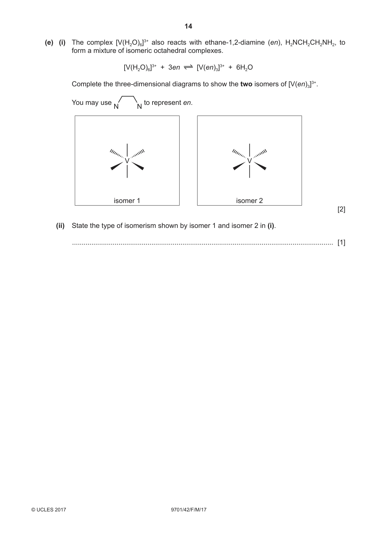 Cambridge A Level Chemistry 9701 2017 Feb/March Paper 4 · Variant 2 question paper, page 14 of 24