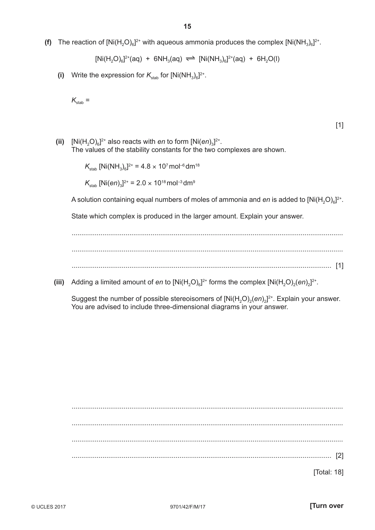 Cambridge A Level Chemistry 9701 2017 Feb/March Paper 4 · Variant 2 question paper, page 15 of 24