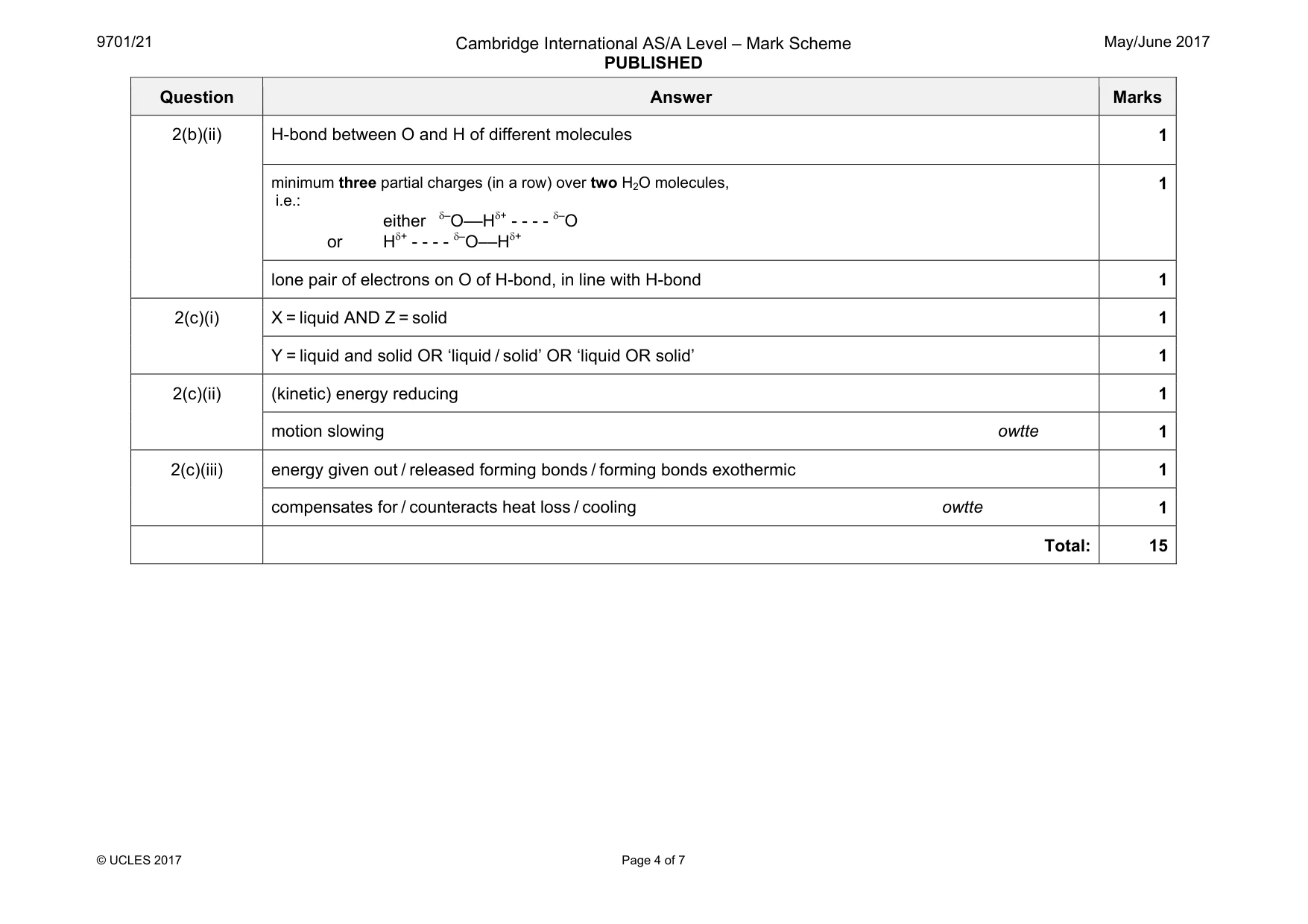 Mark scheme, page 4 of 7