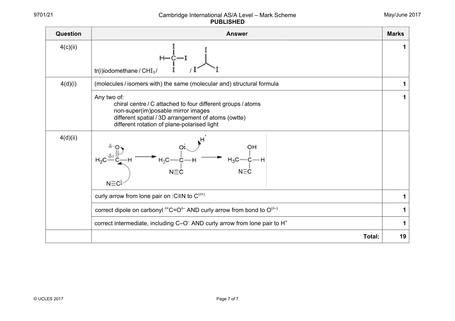 Mark scheme, page 7 of 7