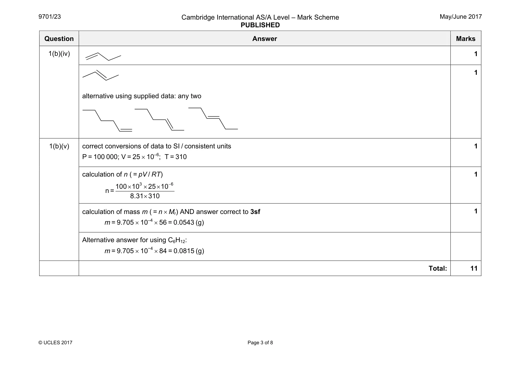 Mark scheme, page 3 of 8
