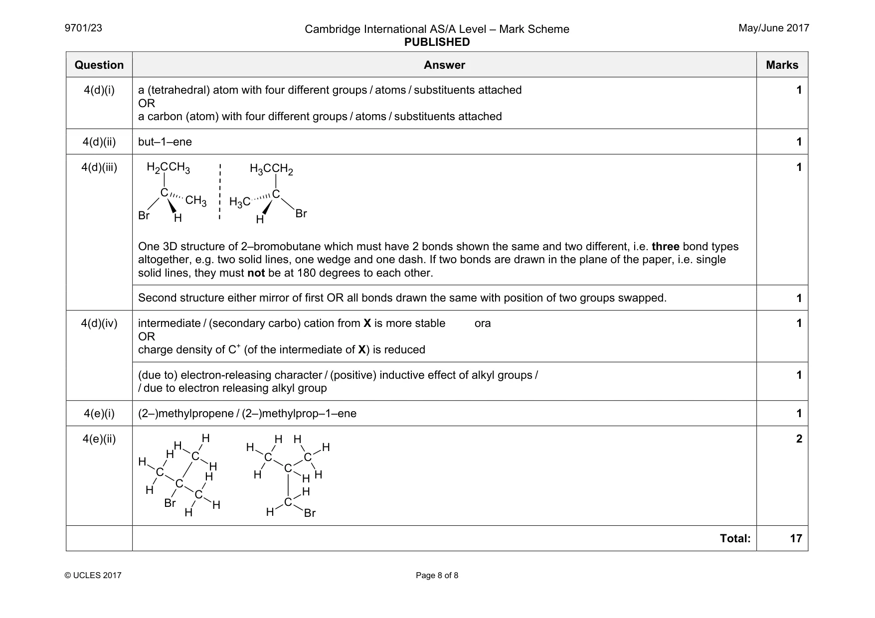 Mark scheme, page 8 of 8