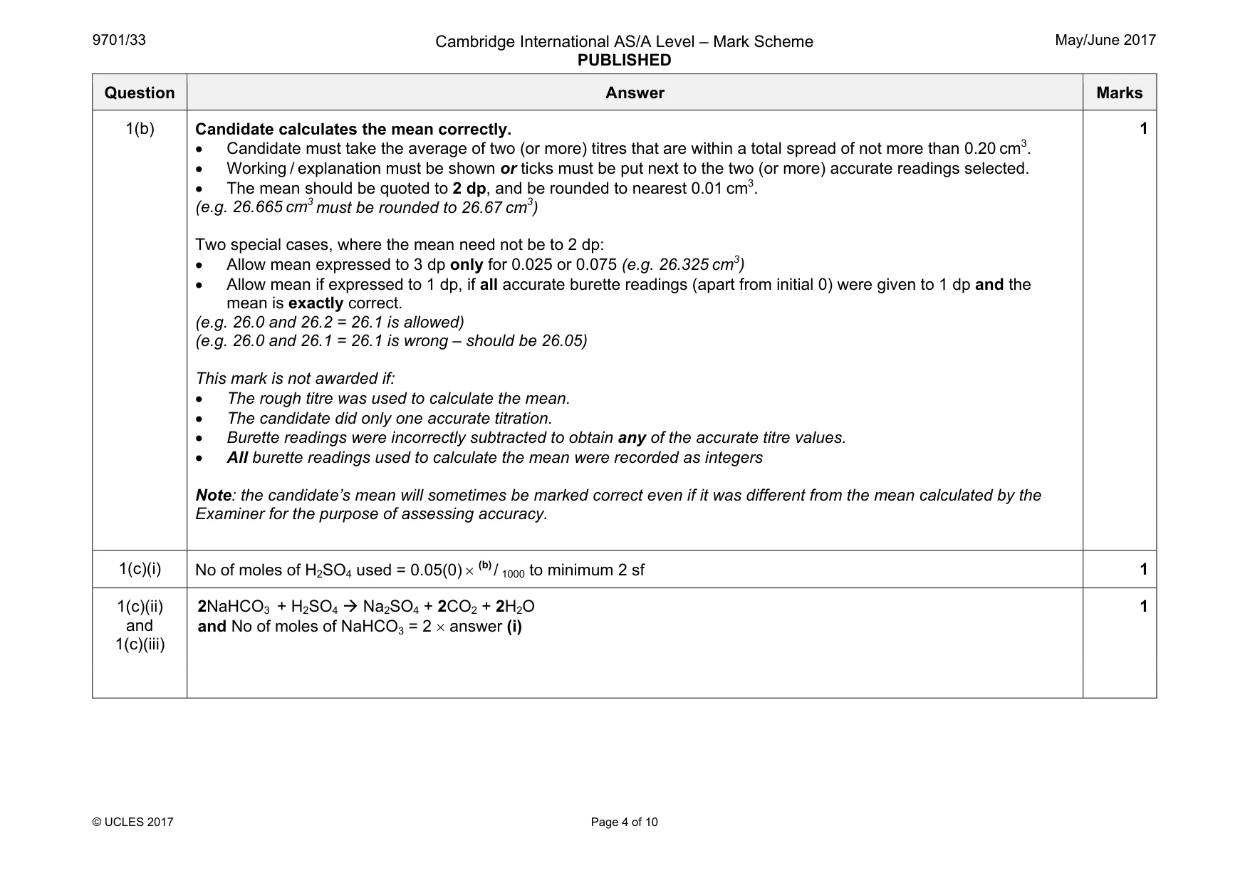 Mark scheme, page 4 of 10